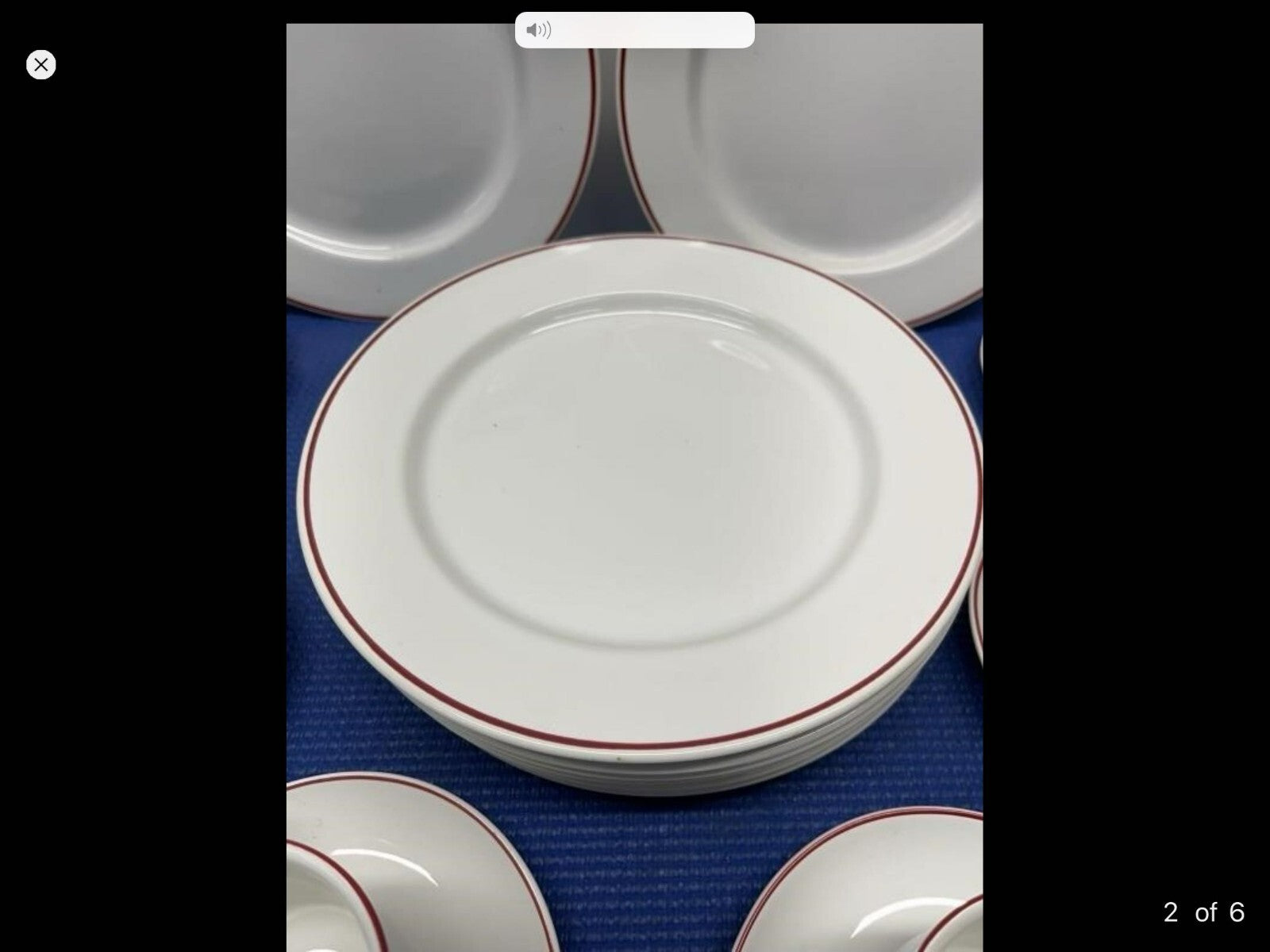 Set Of 24 Pcs For 8 Of Luxembourg Villeroy & Boch White With Red Trim