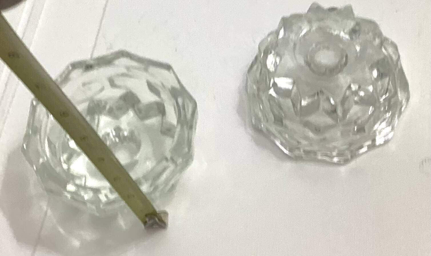 Lot Of 2 Vintage 60’s Clear Glass Candlestick Holders