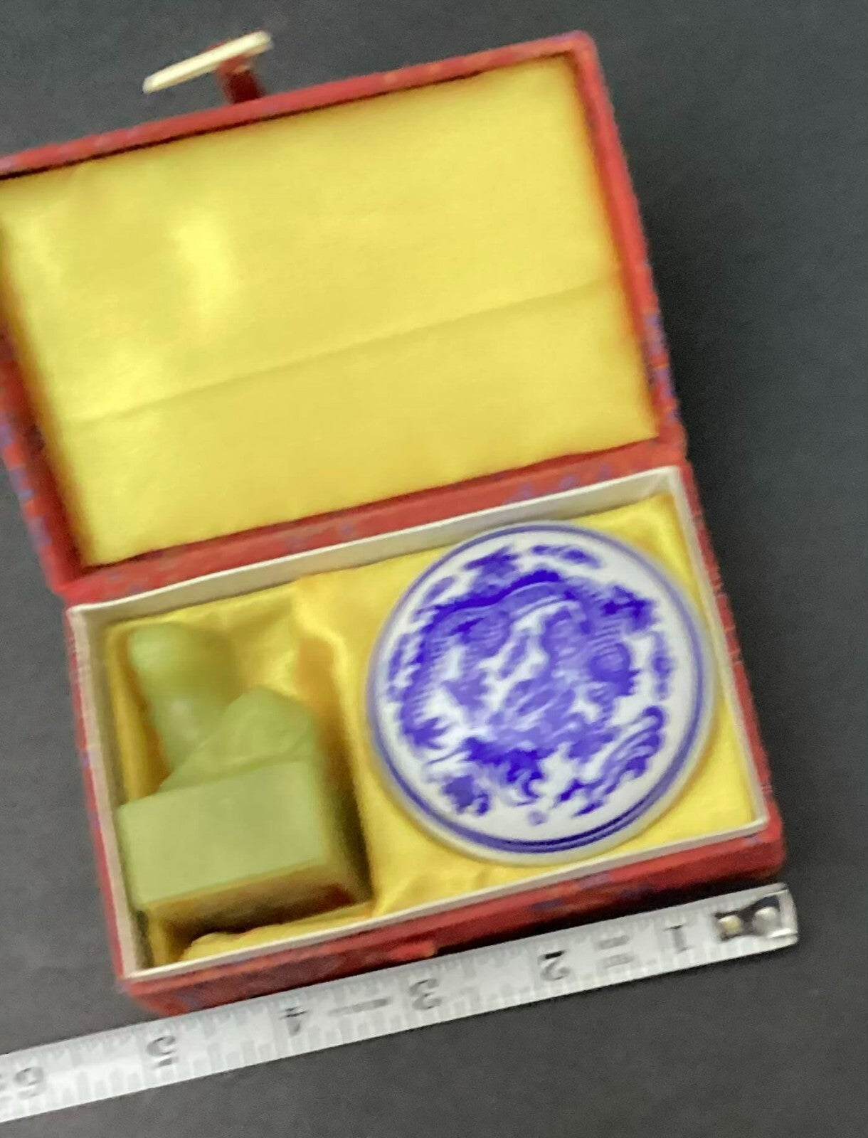 Asian Jade Signature Stamp With Red Ink
