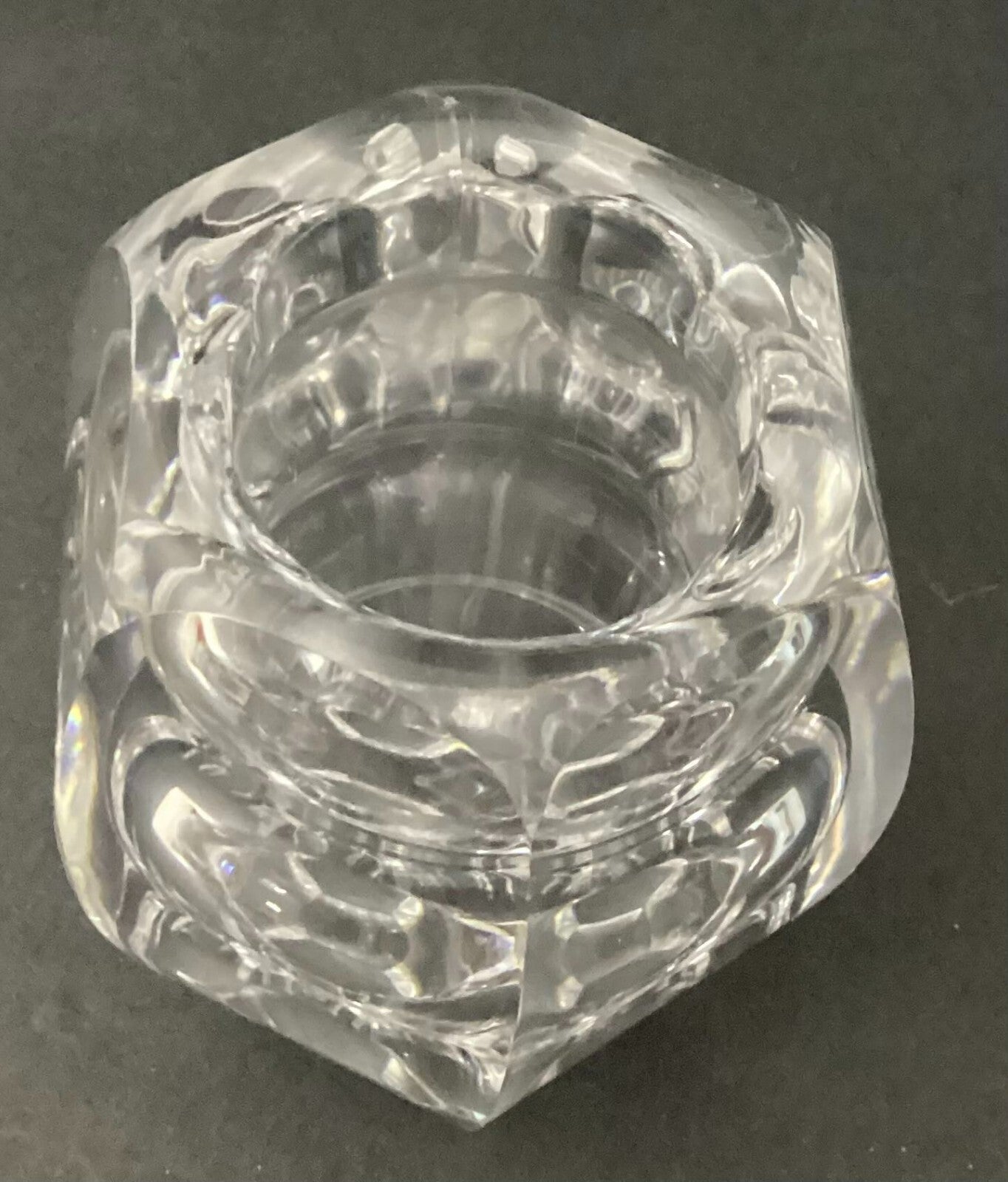 Octagonal Shaped Heavy Crystal Small Vase/Paperweight