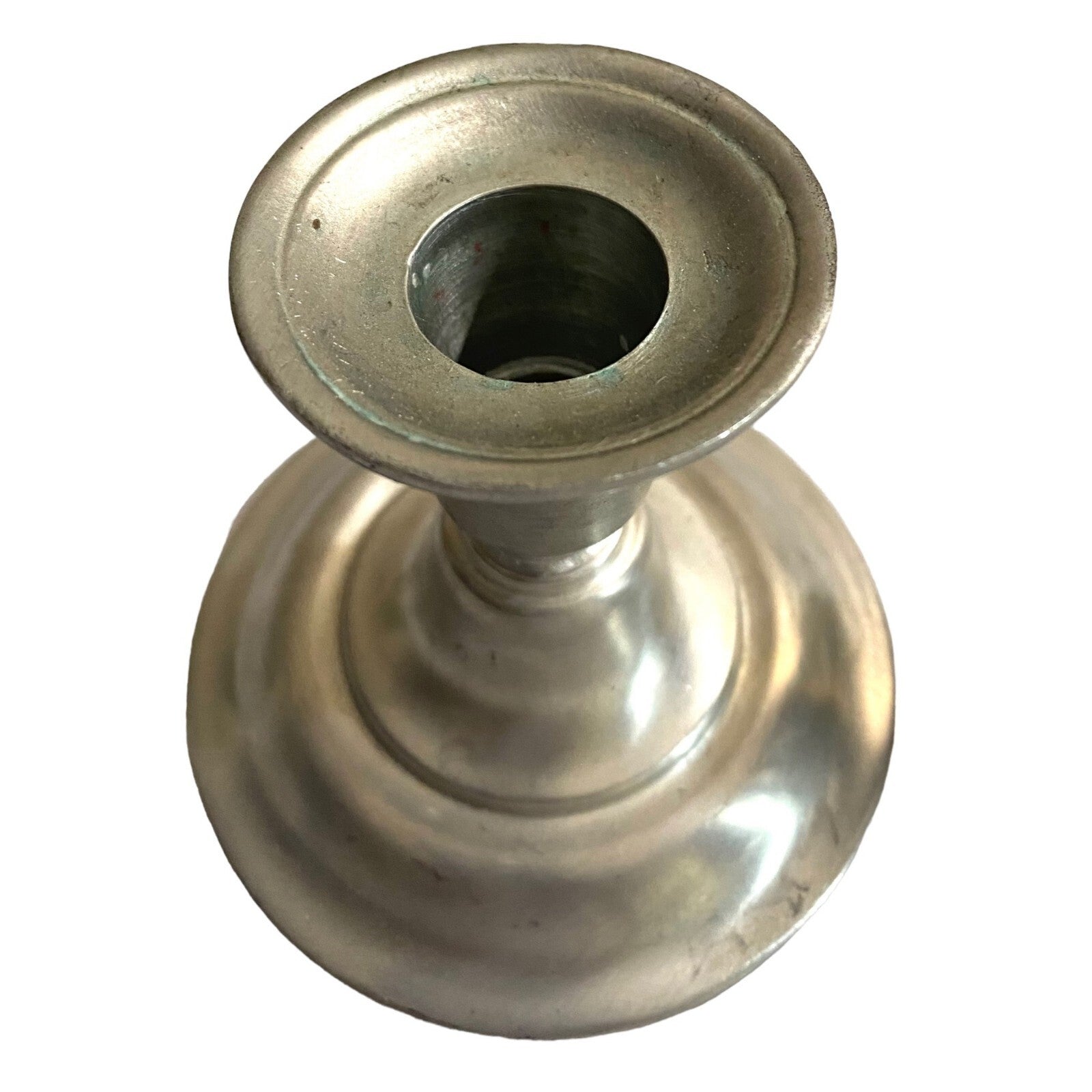 Pair of pewter Short Candle Holder
