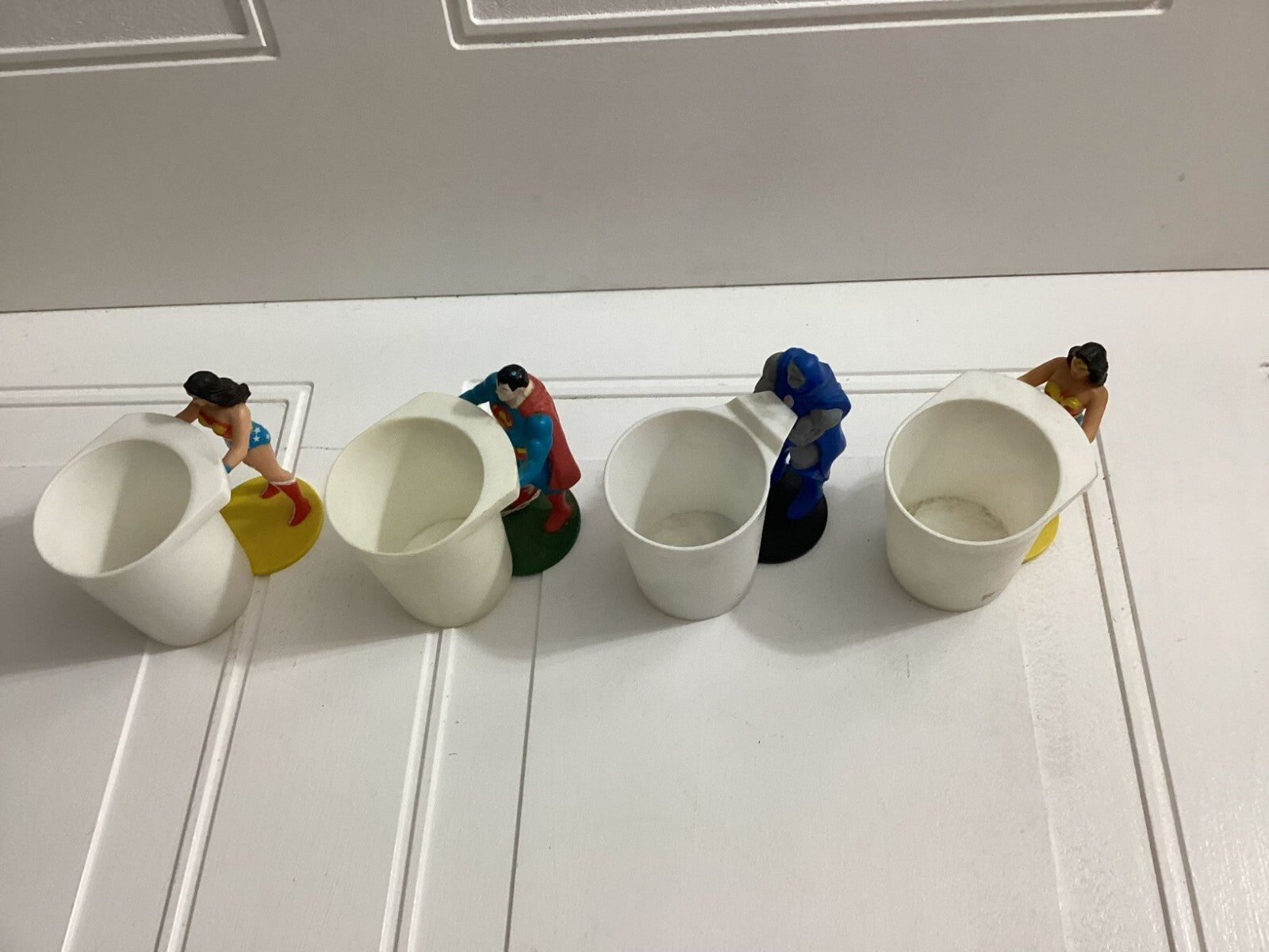 Vintage Lot Of 4-1988 Burger King DC Superheroes Cup Holder Collectibles