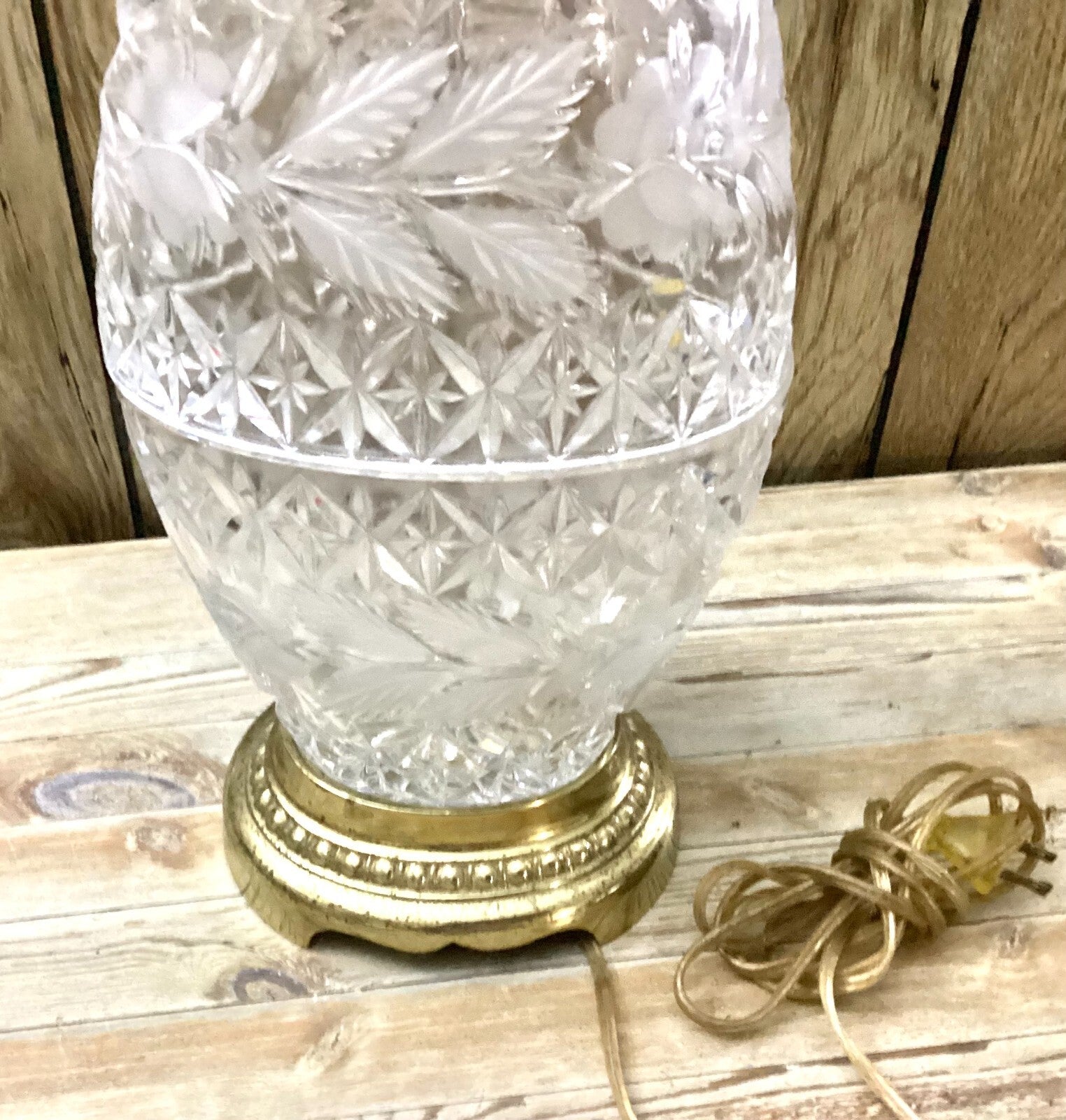 Mid Century White Pressed Glass Electric Operated Table Lamp