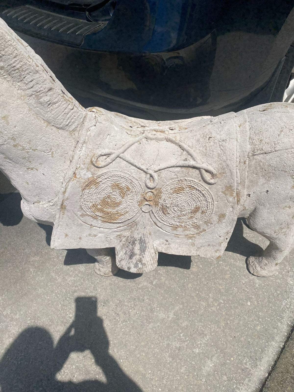Large White Stylized Plaster Tang Horse Decor Display