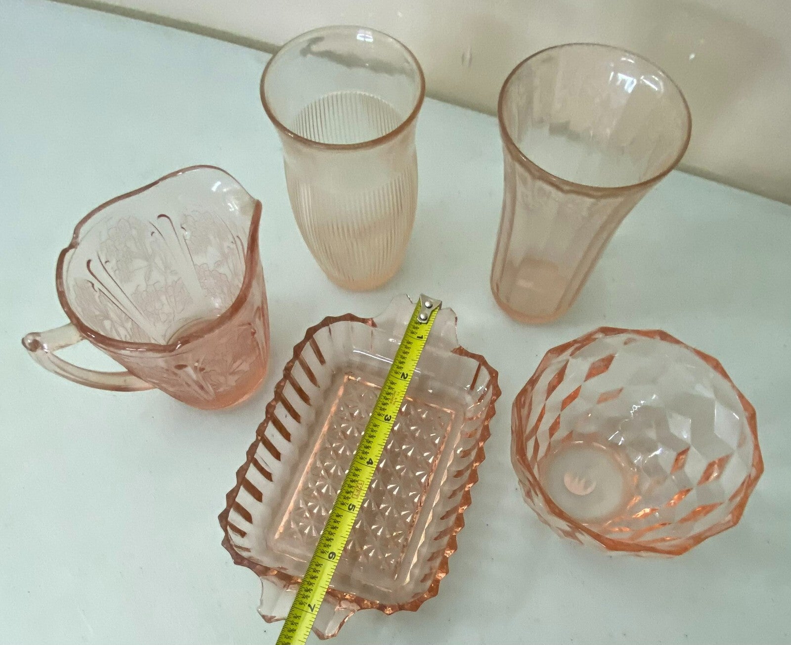 Set Of 5 Serving Depression Glass
