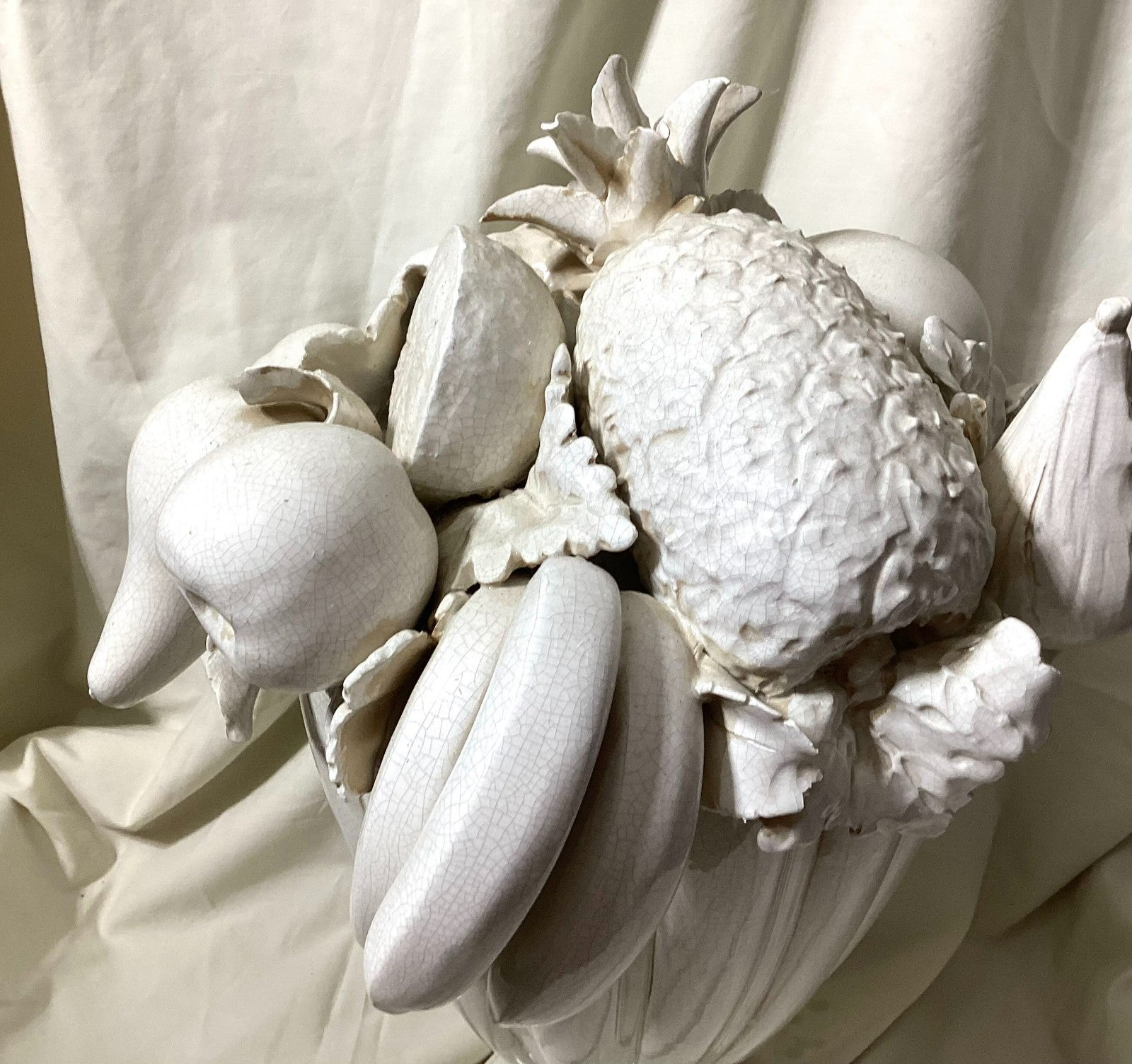 Vintage Large Italian Topiary Fruit Centerpiece - Blanc De Chine