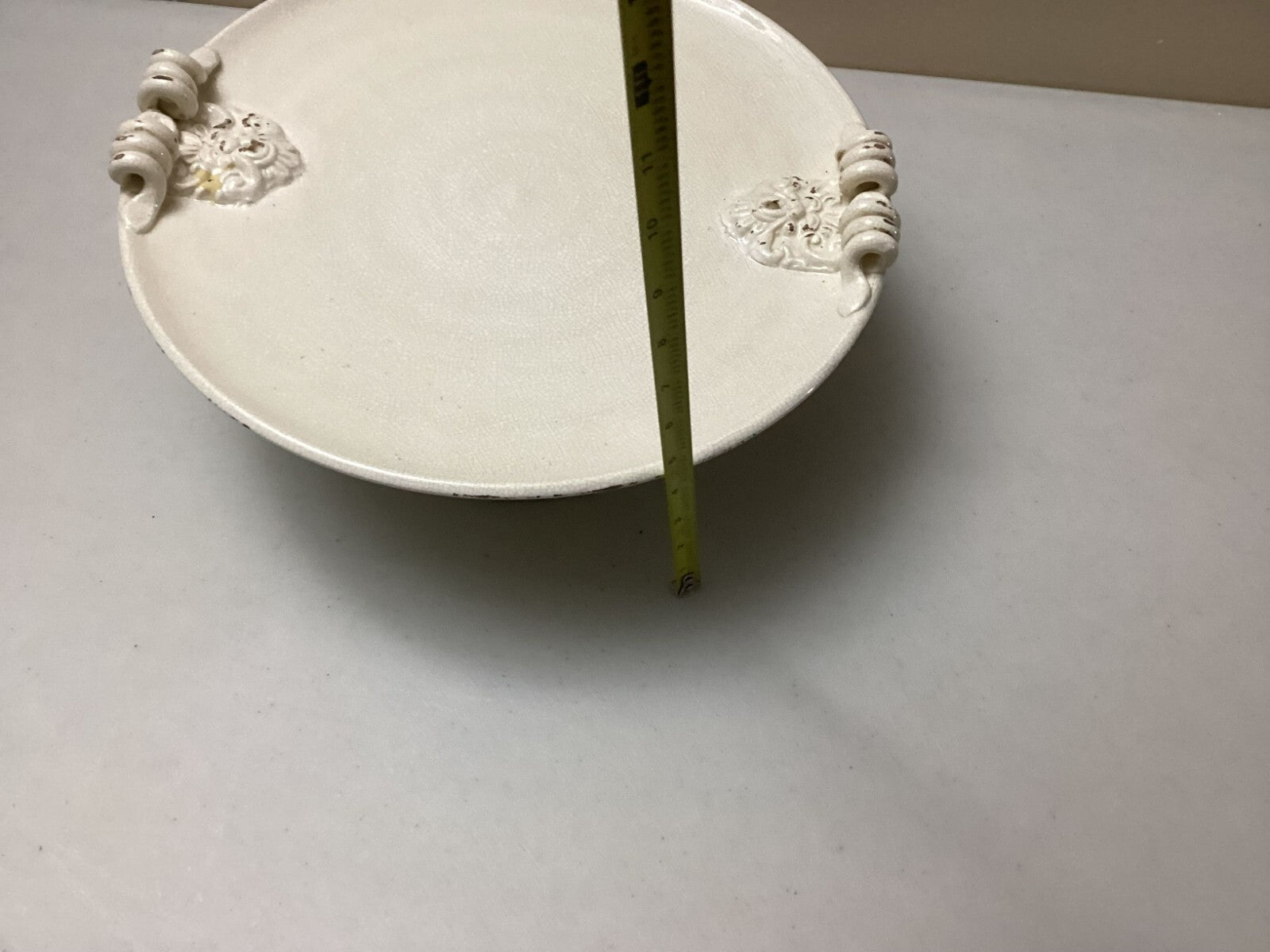 Leona Lavorato A Mano Crackle Glaze Cake Stand 13x5 Inches Made In Italy