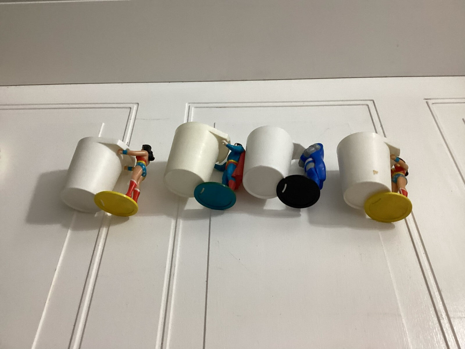 Vintage Lot Of 4-1988 Burger King DC Superheroes Cup Holder Collectibles