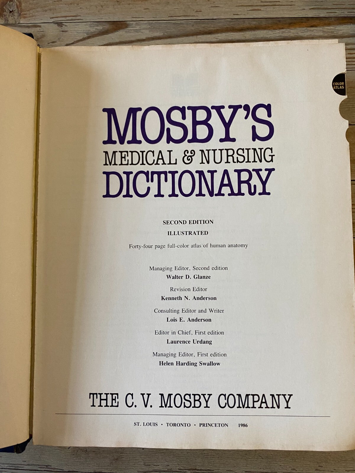 Mosbys Medical And Nursing Dictionary 2nd Edition 1986 Illustrated Hardcover