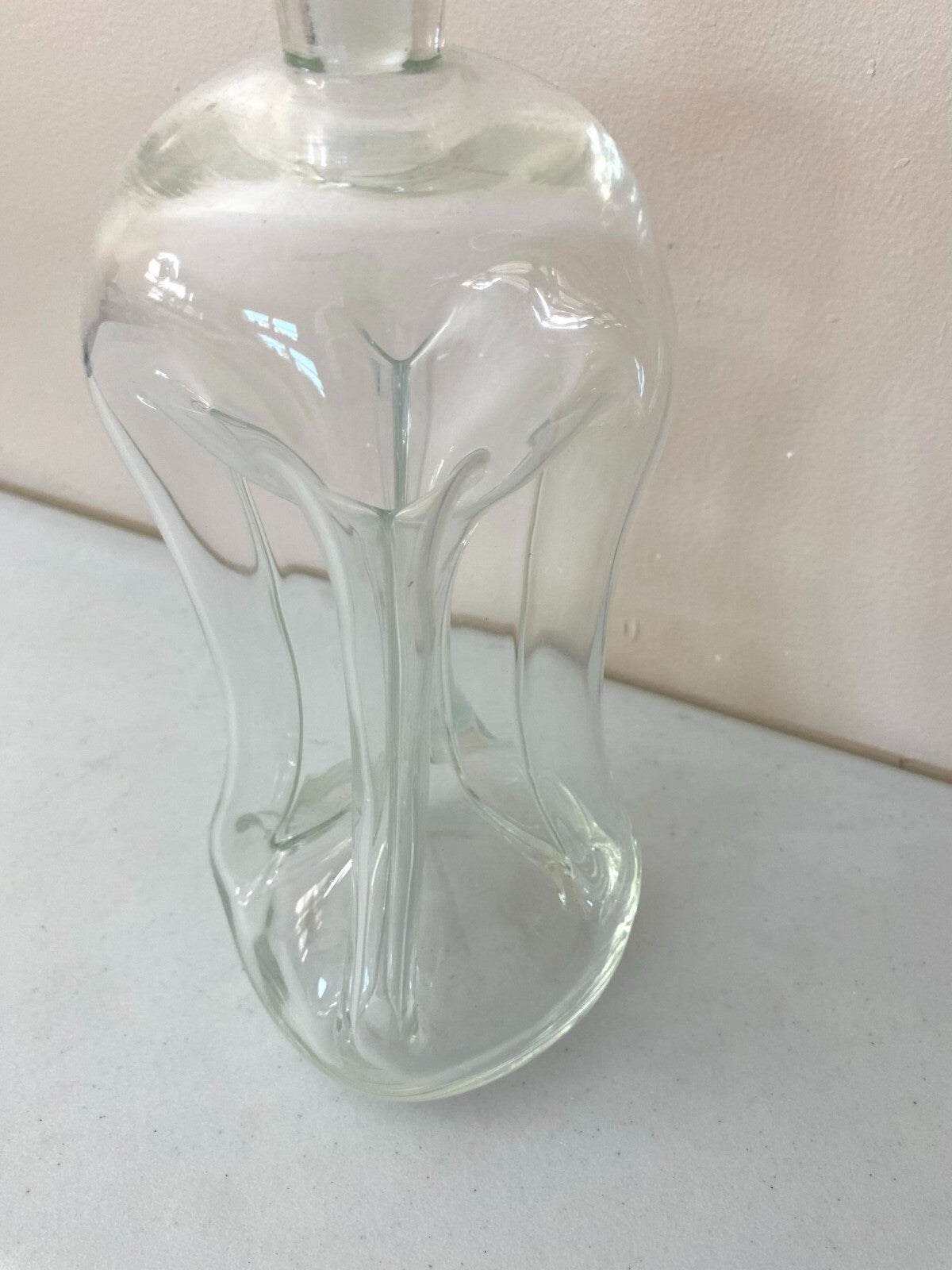 Vintage Clear Glass Kluk Kluk Glass Decanter/Spirit Bottle With Lid