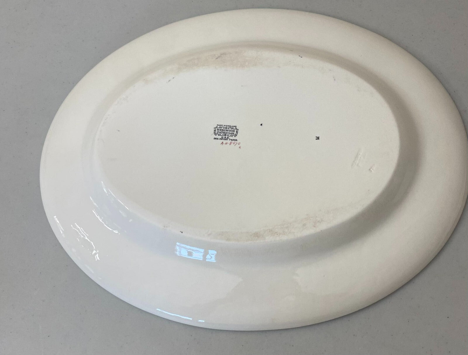 Lot Of 2 Wedgwood Black And White Patrician Oval Large Serving Platter