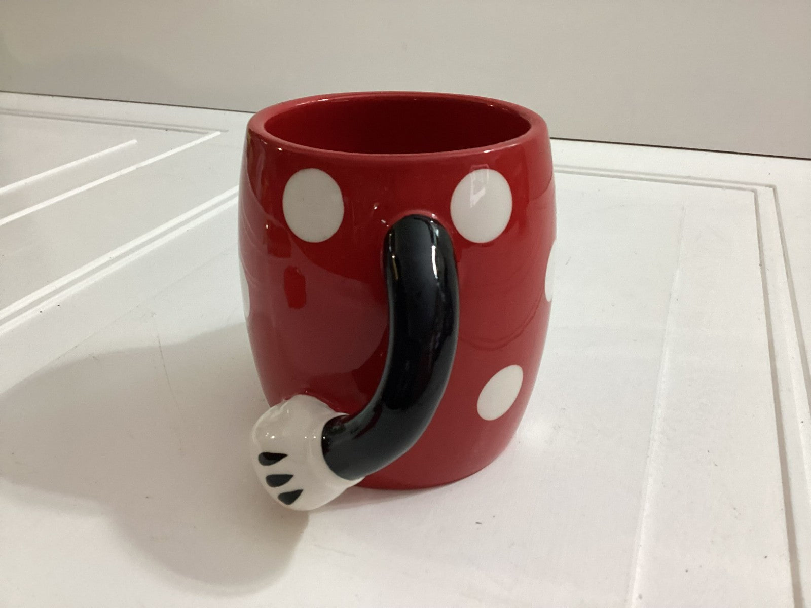 Disney Galerie Mickey Mouse Ceramic Coffee Cup Mug Red Pants With Arms Polka Dot