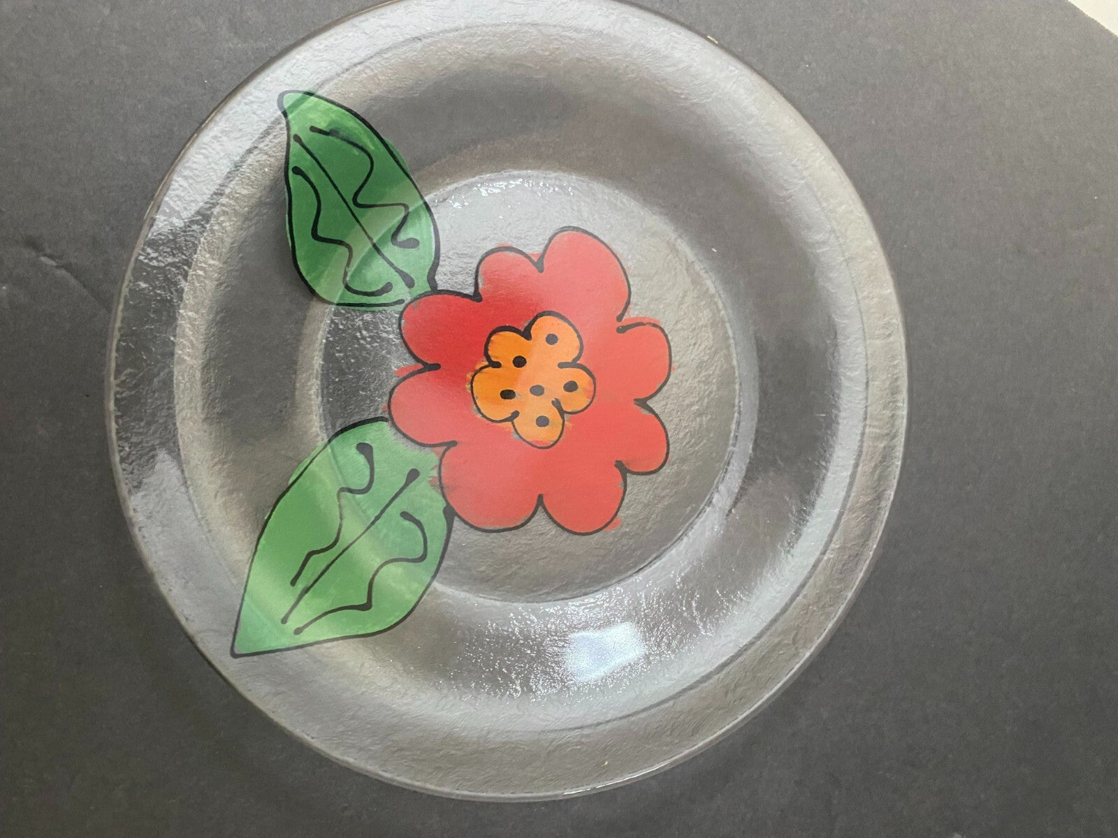 Set Of 2 Multicolor Round Shaped Floral Design Mid Century Plates 8 Inches