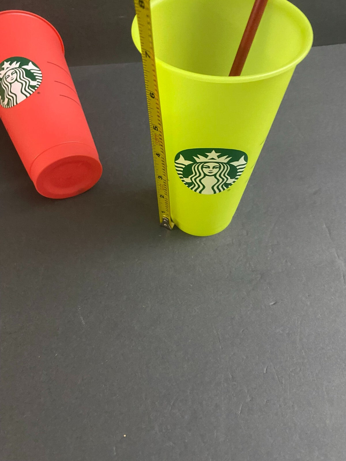 Starbucks Red And Yellow With Straw Reusable Cups - No Lid