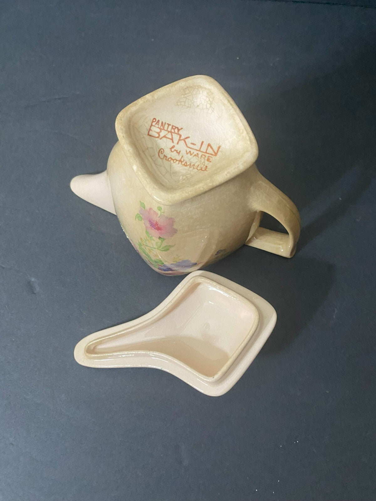 Pantry Bak-in By Ware Crooksville Multicolor Floral Design Pitcher/Creamer