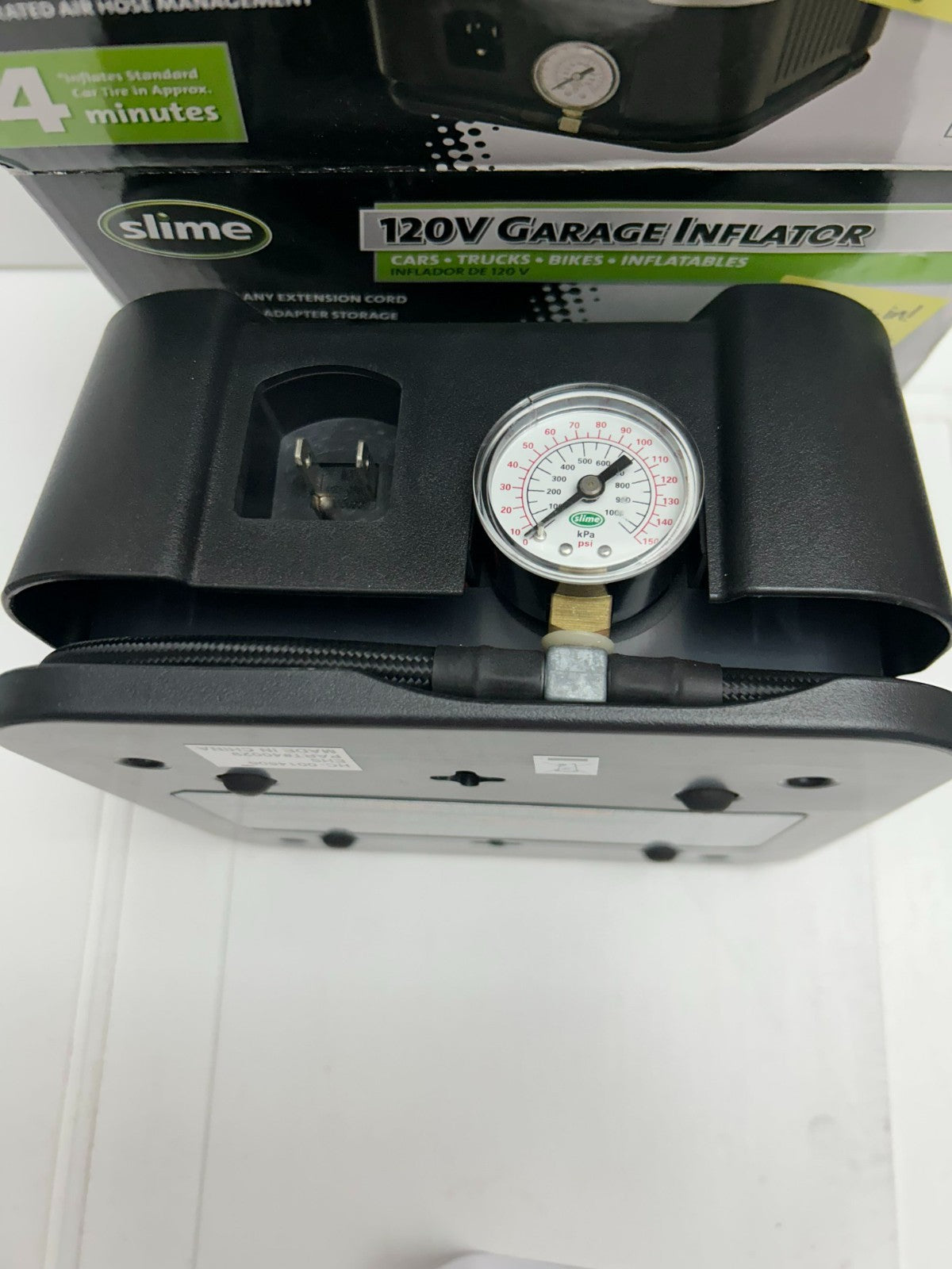 Slime 120 Volts Garage Inflator For Cars/Trucks /Bikes / Inflatable: 125 PSI Max