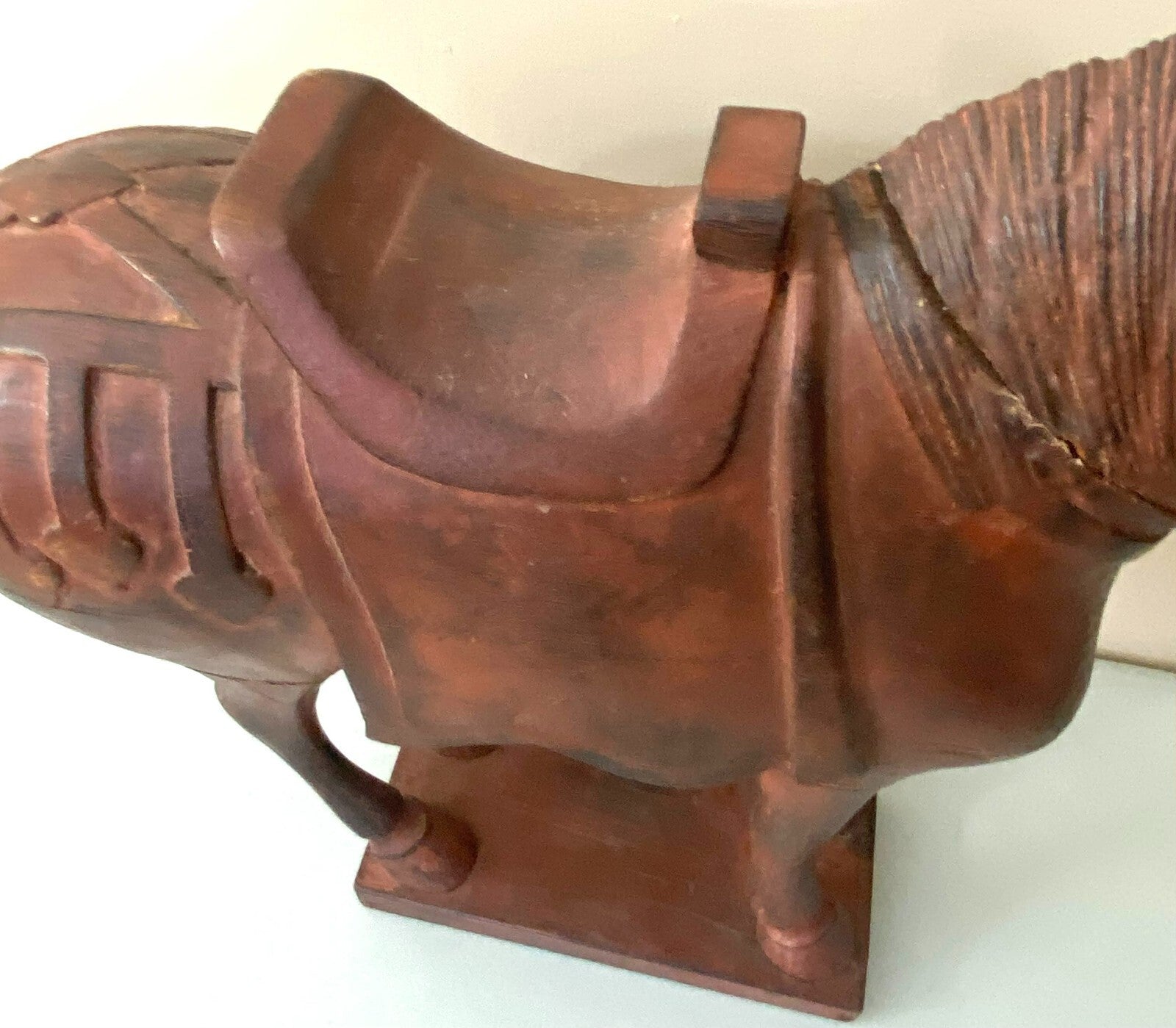 Wooden Brown Collectible Hand Carved Horse