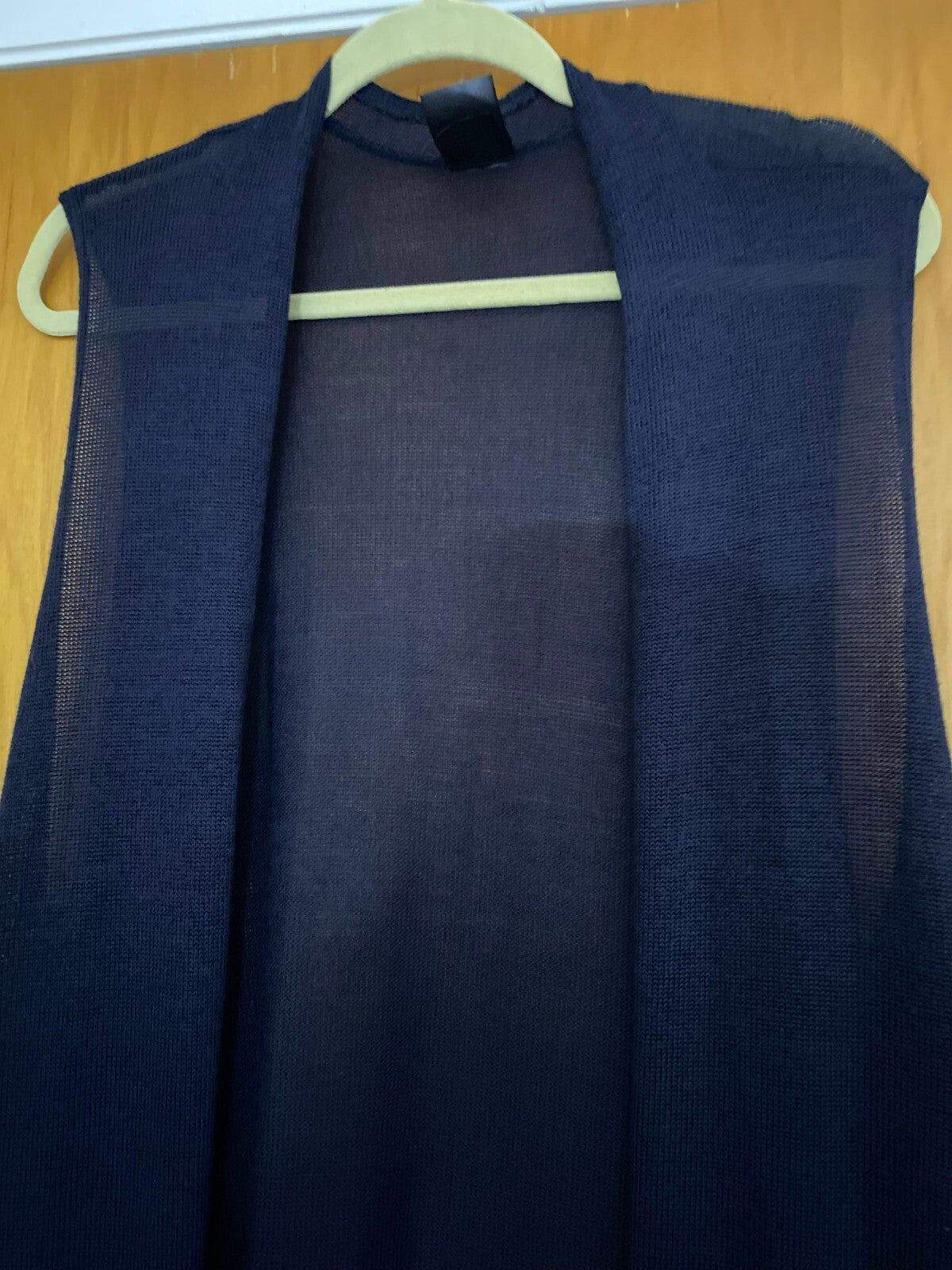 Agnes & Dora Womens Blue Sleeveless Long Open Cardigan With Pockets Size XL