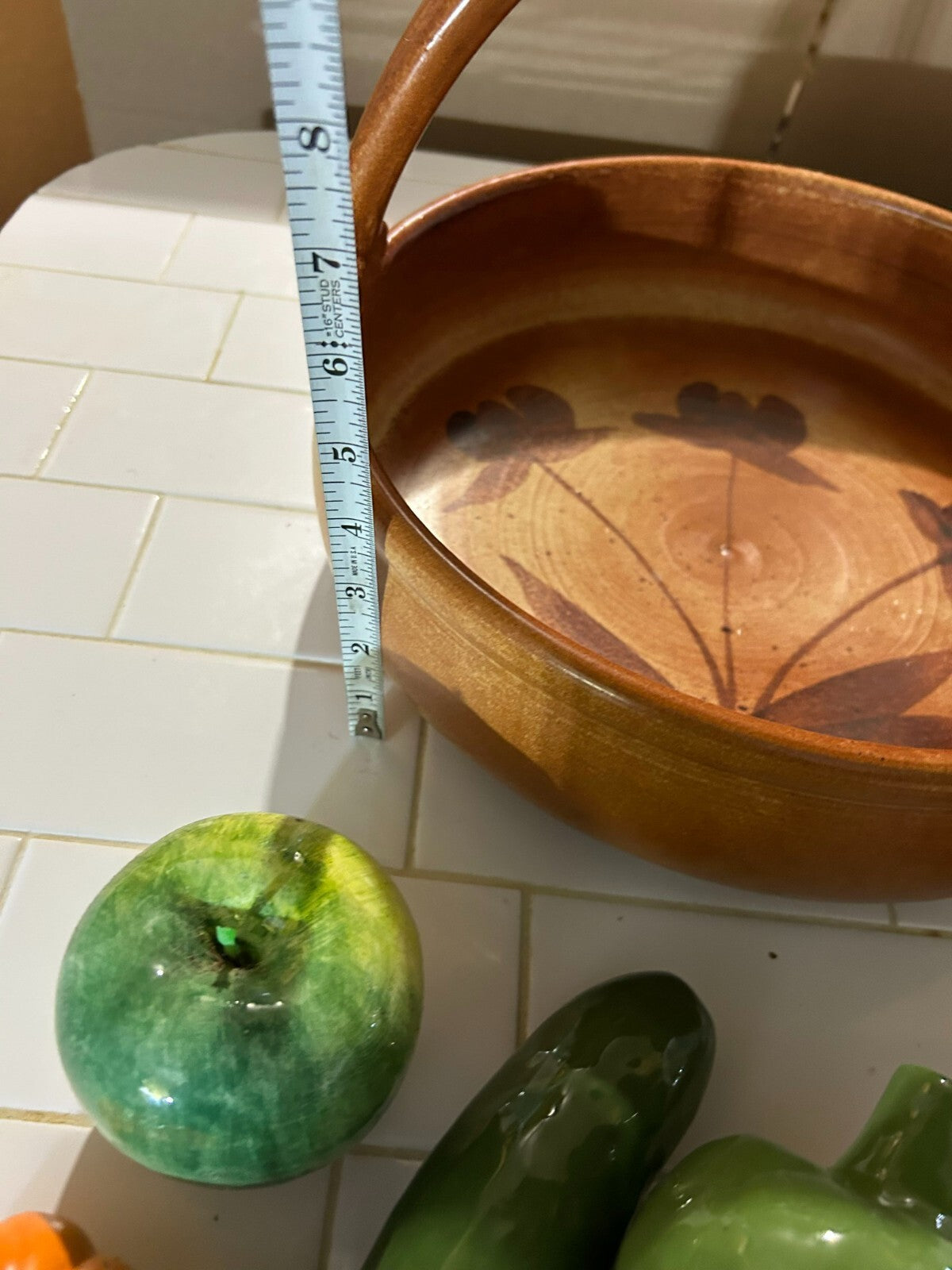 Vintage Hand Made Mamma Ro Fruits And Vegetables Terracotta Basket