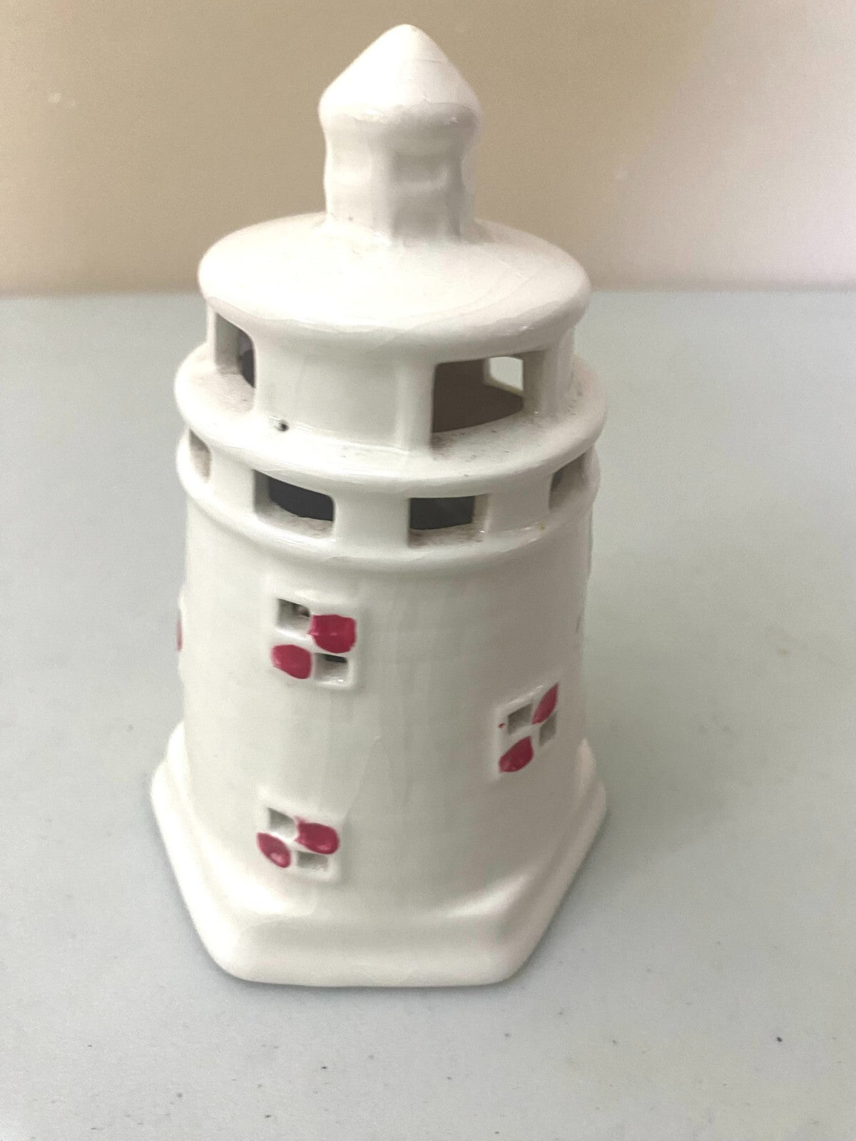 Vintage White Ceramic Small Lighthouse Night Light