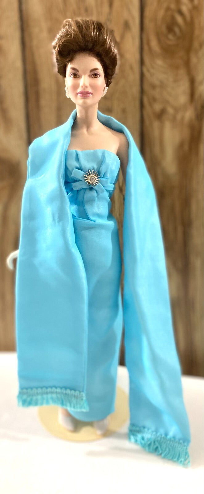 Franklin Heirloom Jacqueline Kennedy Porcelain Blue Dress Doll