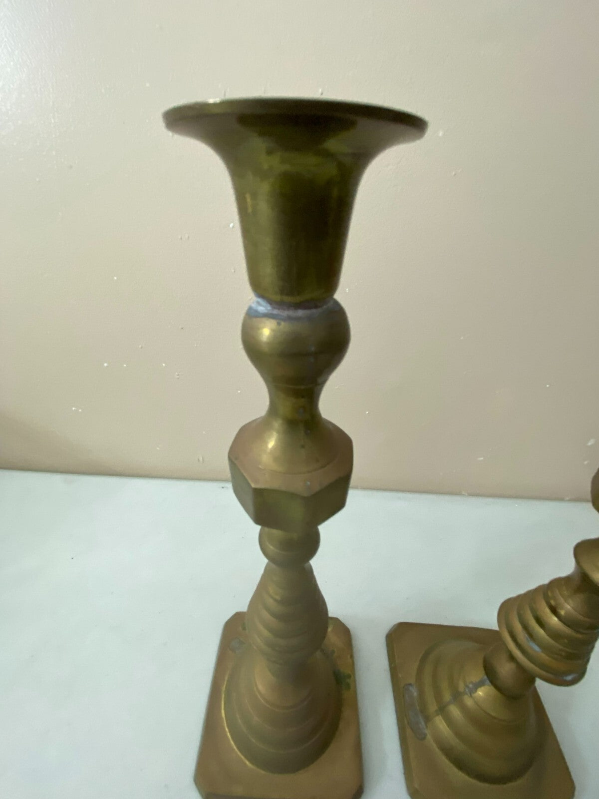 Set Of 2 Vintage W.M. Rogers And Son Solid Brass Candlestick Holder