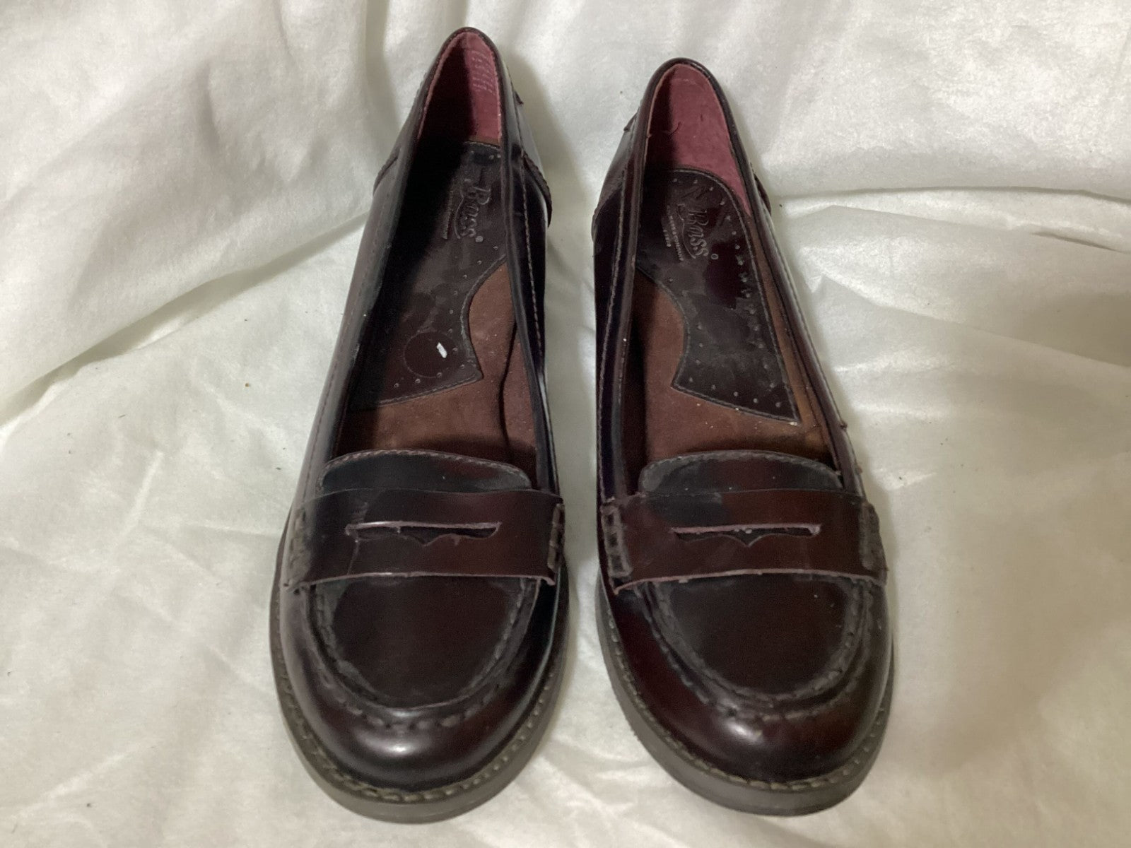 GH Bass & Co Women's Brookfield Berry Dark Brown Slip On Loafers Shoes Size 9M