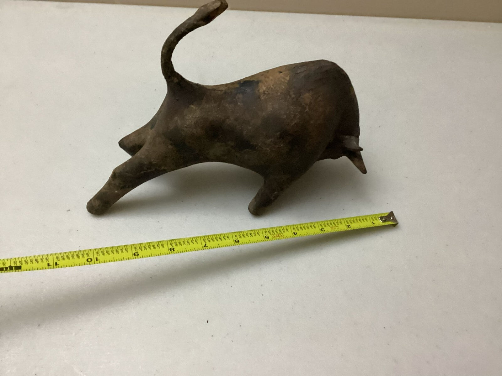 Miyazawa Kanae Iron Japanese Mid Century Fighting bull Sculpture