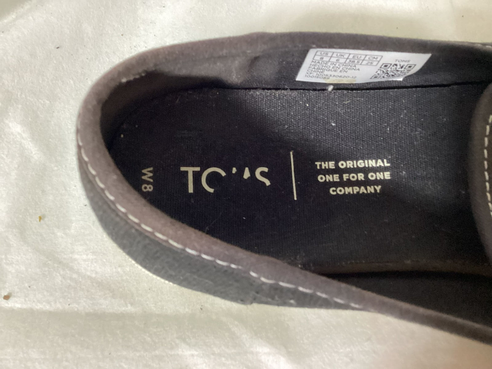 Toms Clemente Women's Black White Loafers Flat Shoes Size 8