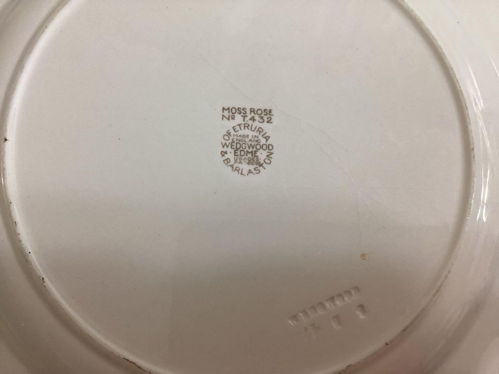 Lot Of 9 Vintage Wedgwood White Moss Rose Dish Plates
