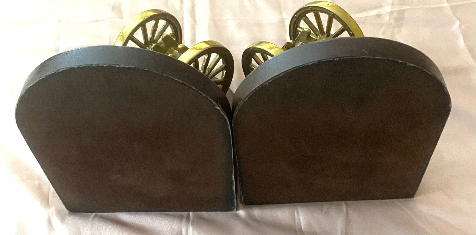 Pair Of 2 English Made Bookend With Solid Brass Canon