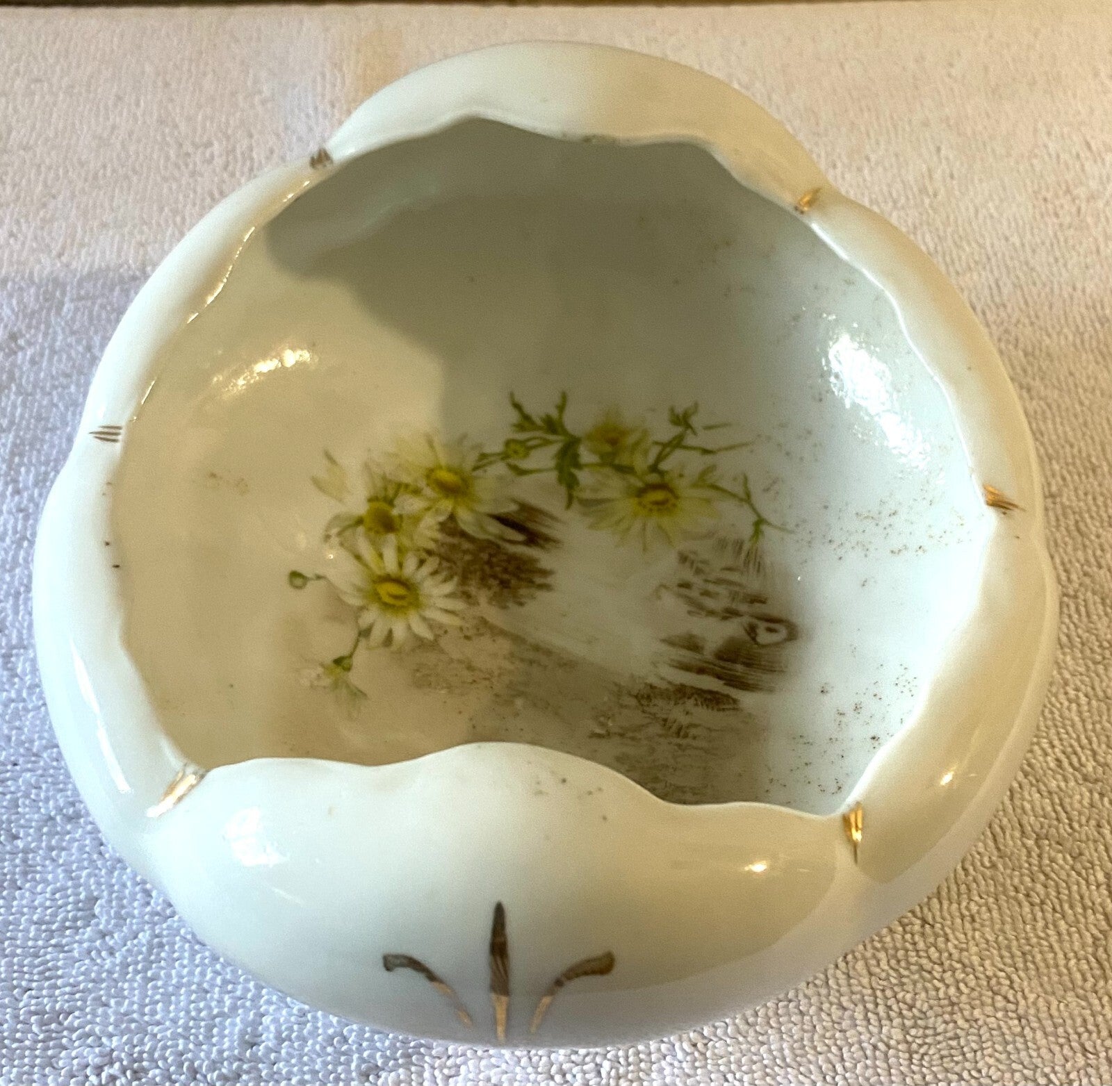Antique Bavaria White FLoral Royal Austrian Four footed bowl