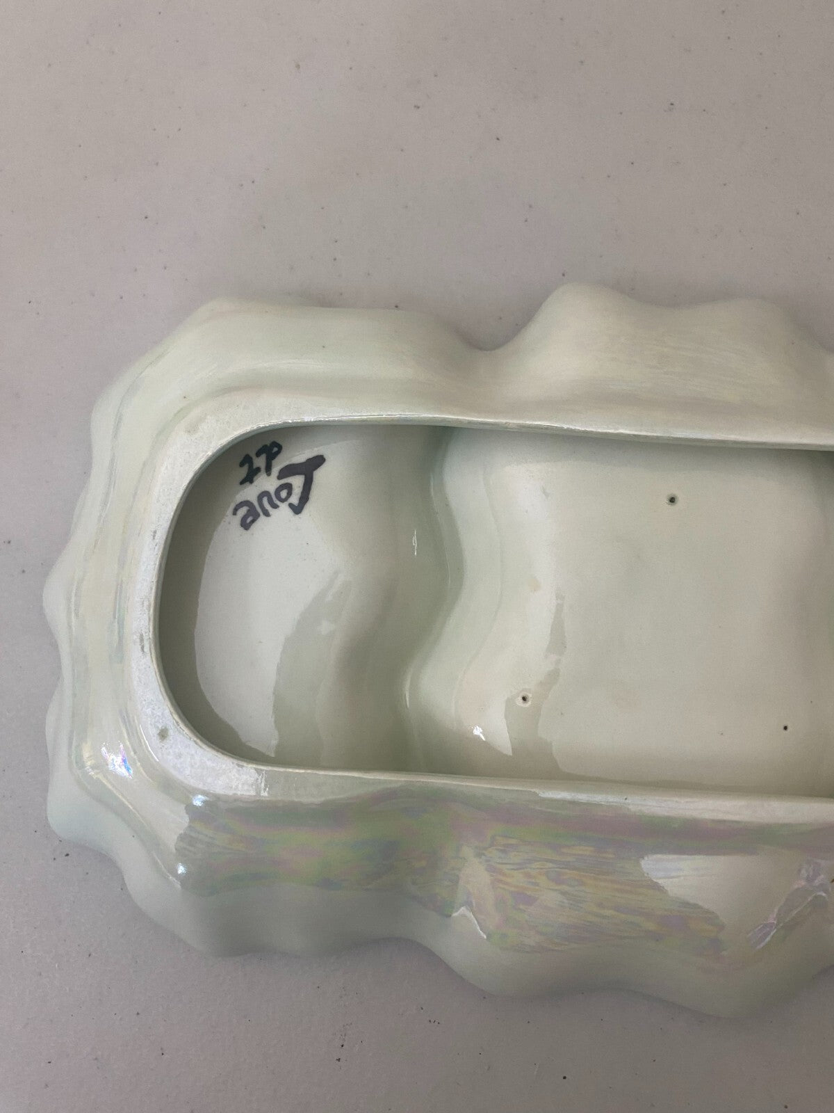 Vintage Opalescent White 3Compartment Condiment Side Dish 1.5 X 9.5 Inches