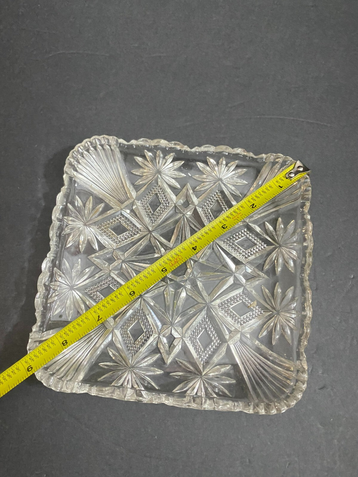 Antique 1894 Square EAPG DISH Bowl Champion Pattern