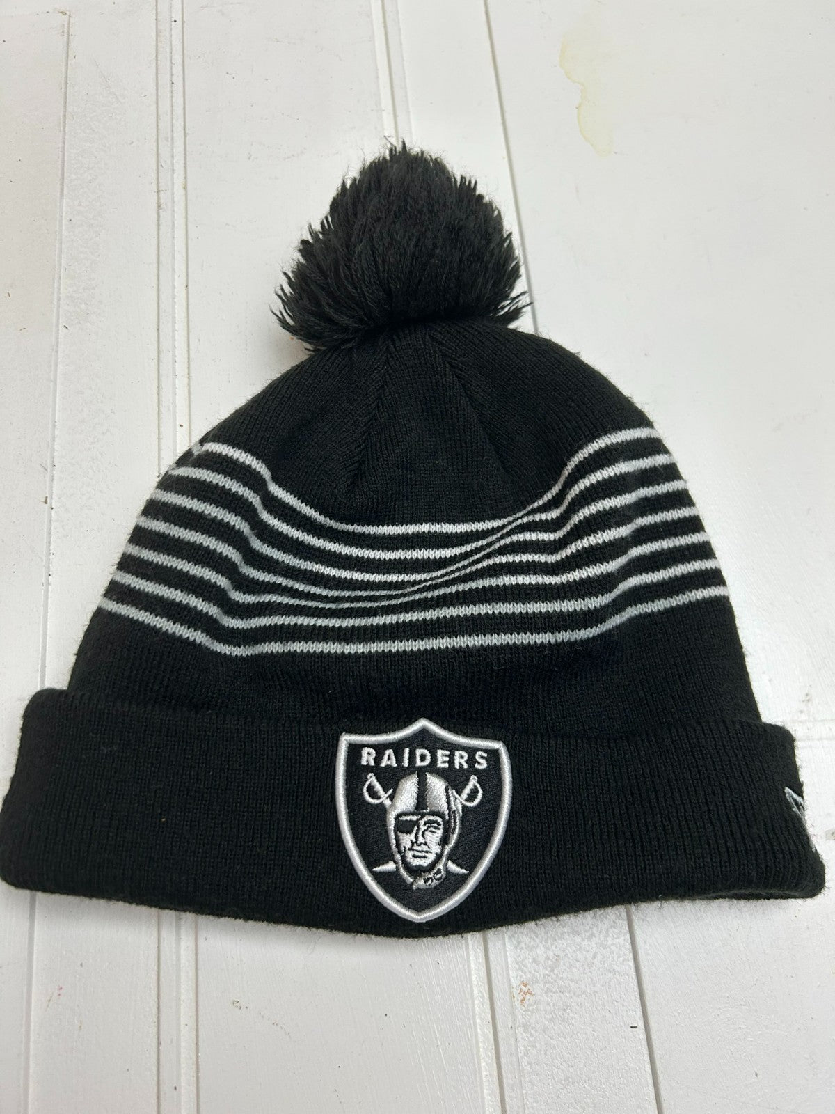 NFL Unisex Black White Las Vegas Raiders Tam Beanie - One Size Fits Most