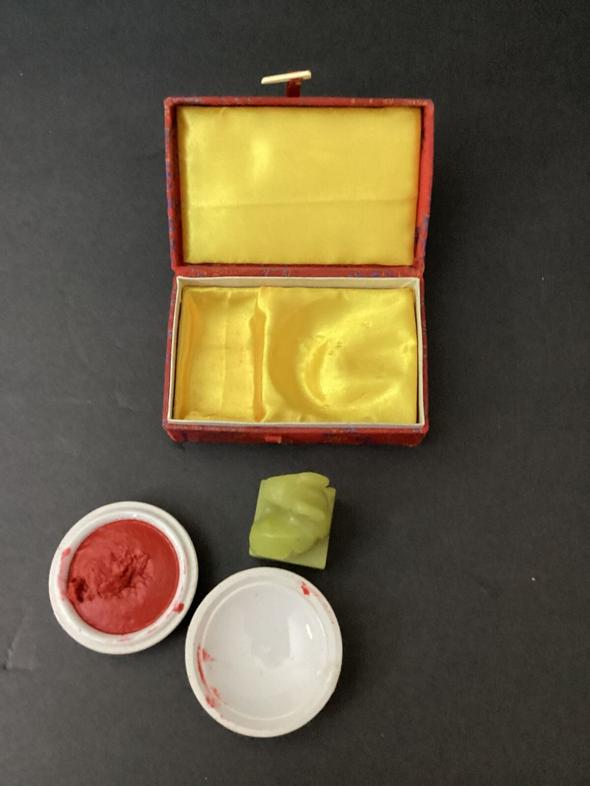 Asian Jade Signature Stamp With Red Ink
