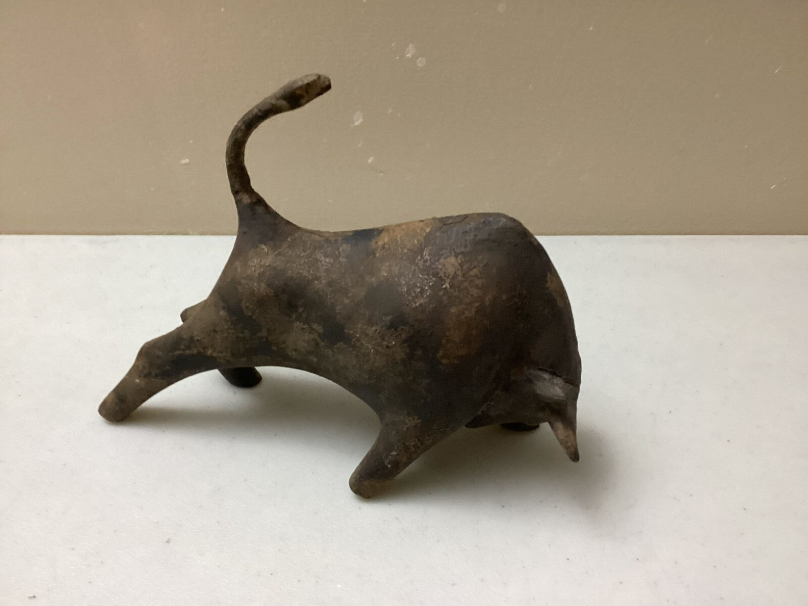 Miyazawa Kanae Iron Japanese Mid Century Fighting bull Sculpture