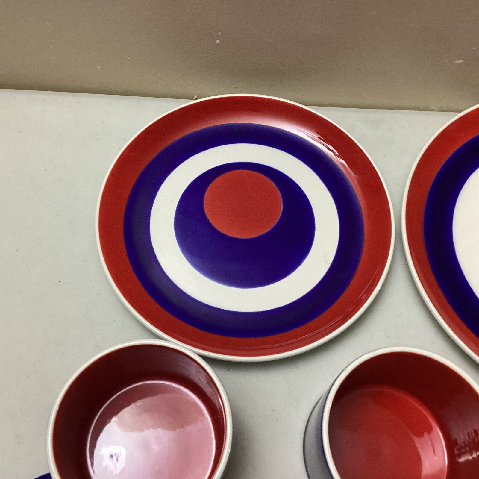 Set Of Mancioli Italian Modernist 2 Plates 3 Mugs