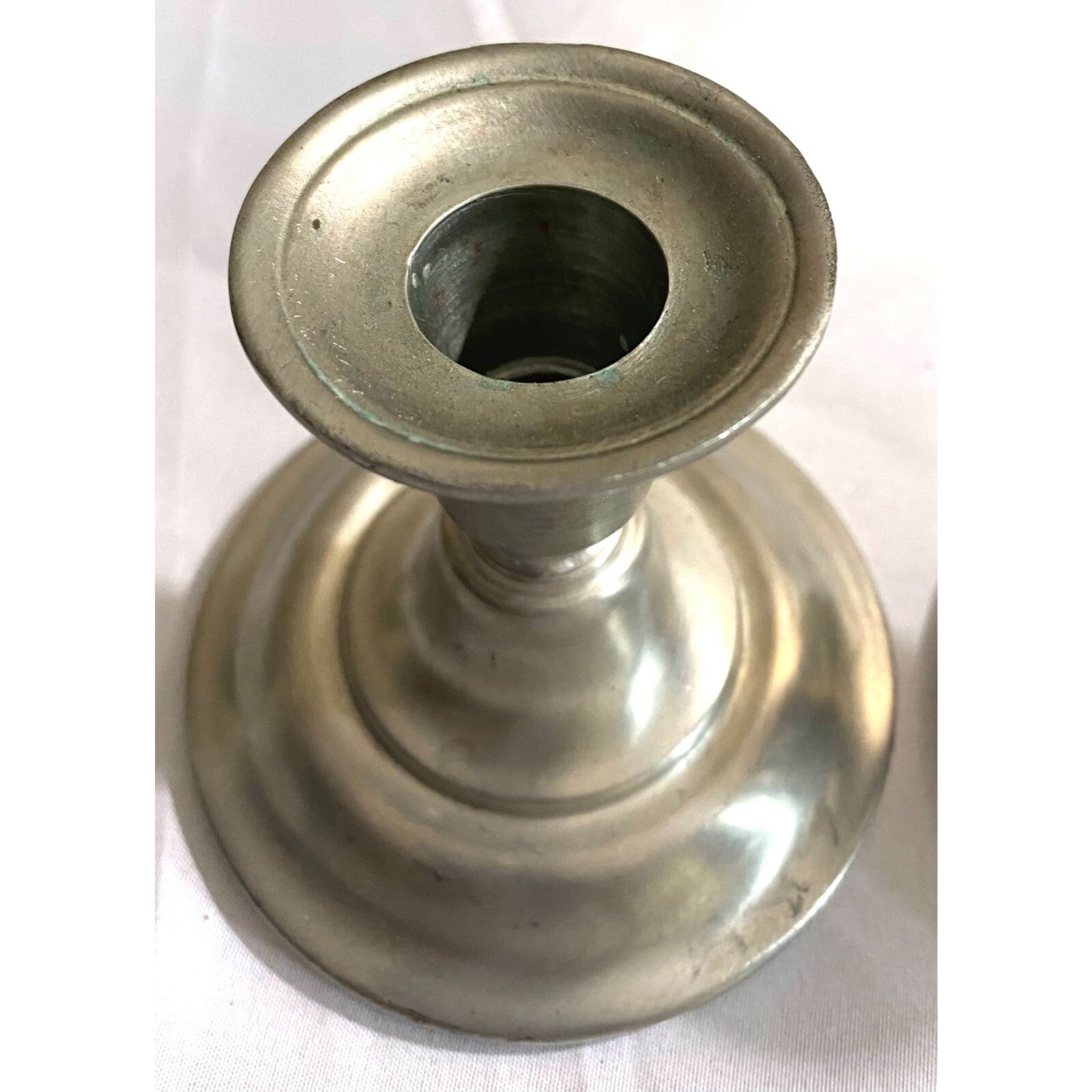 Pair of pewter Short Candle Holder
