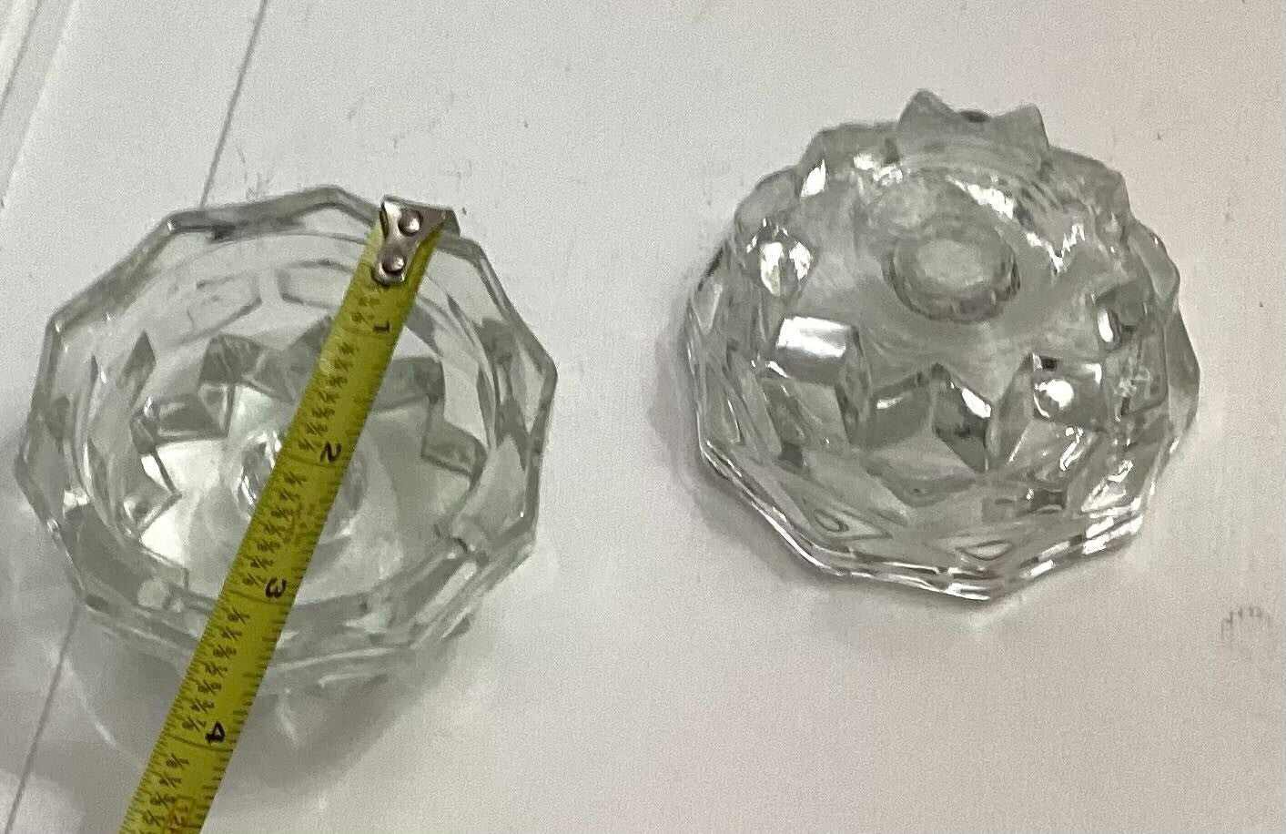 Lot Of 2 Vintage 60’s Clear Glass Candlestick Holders