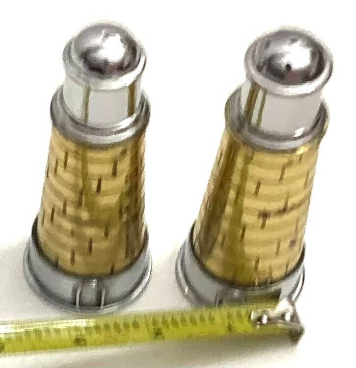 Vintage Nautical Two Tone Light House Tower Salt And Pepper Shaker Set