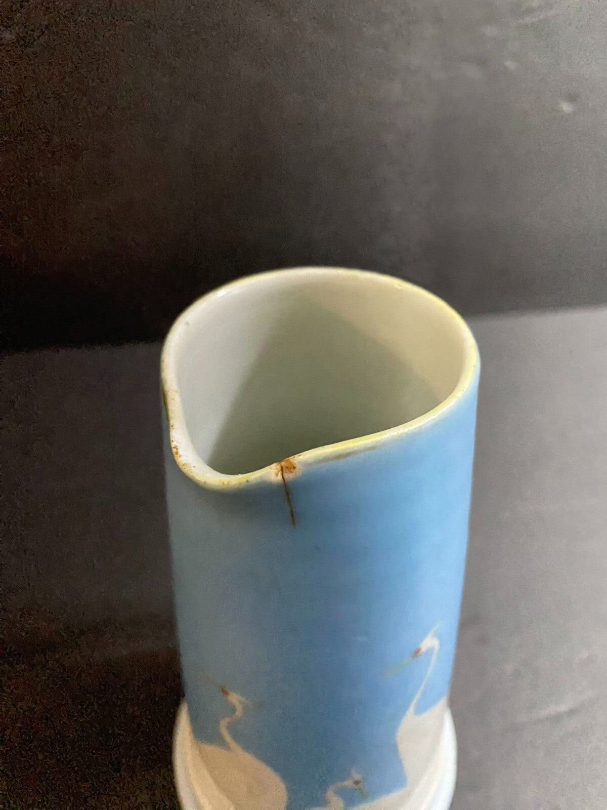 Nippon 7 Inches Ceramic Hand Painted Blue White Milk Jug/Pitcher With Handle