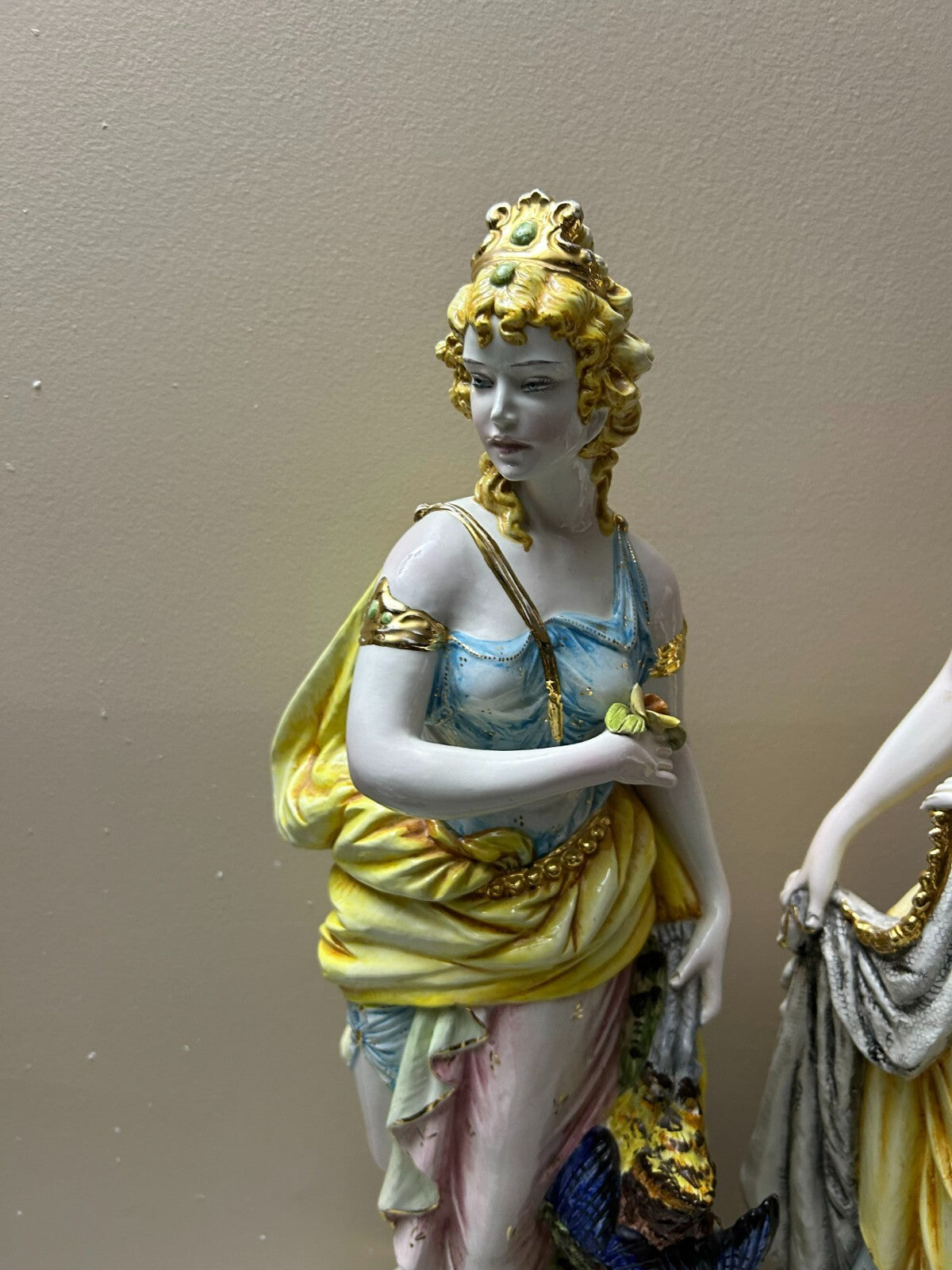 Set Of 2 Tall Italian Glazed Figurines By Domenico Poloniato