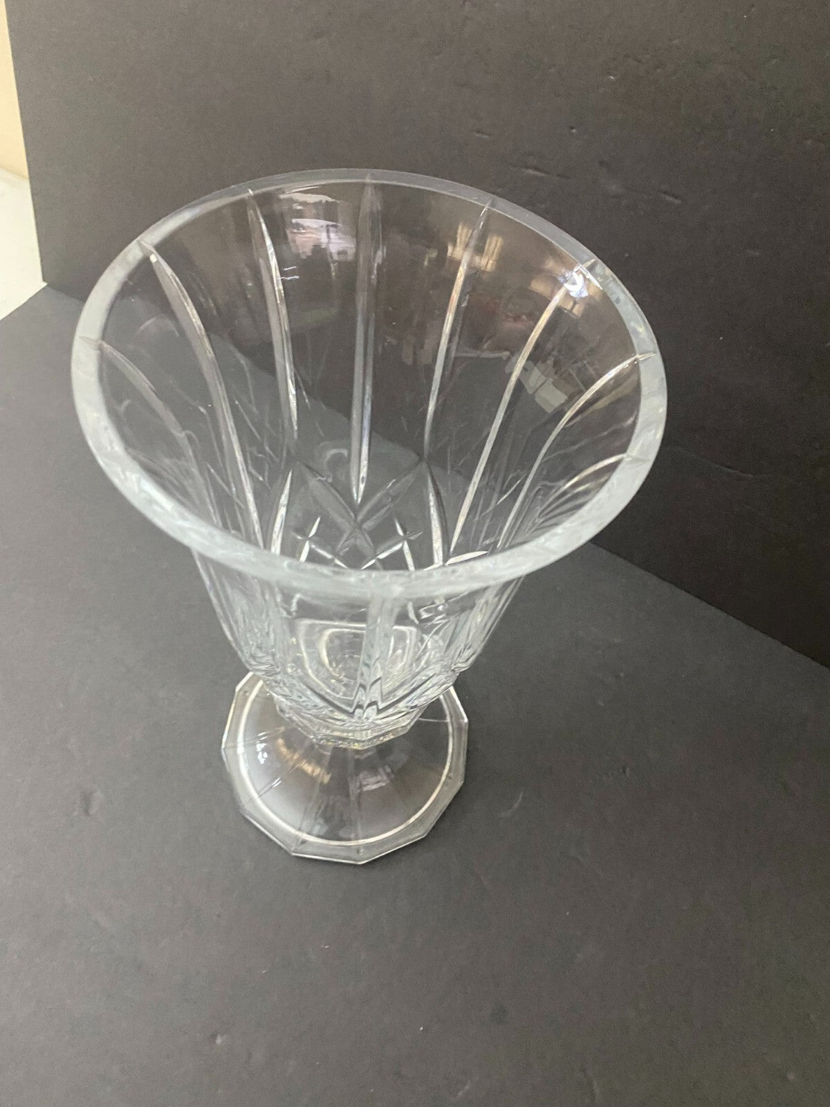 Vintage Lead Crystal Hurricane Candle Holder 2 Pieces 12 Inches Tall