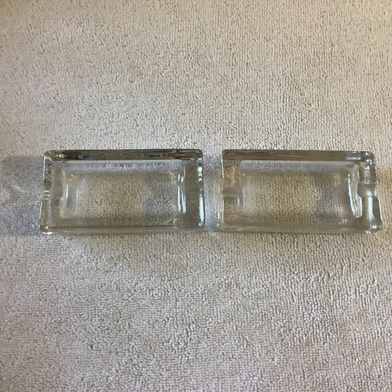 Pair Of 2 Small Crystal Ashtray Engraved Betty-Walter Individually