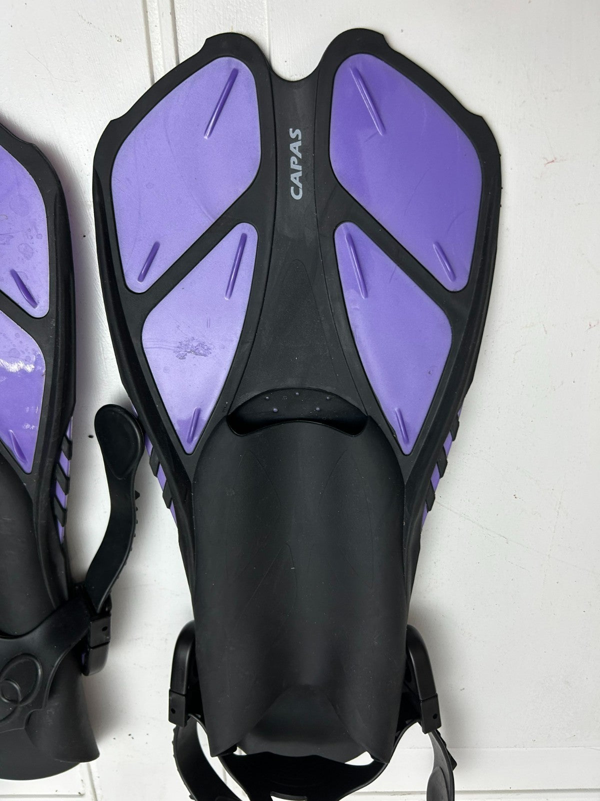CAPAS Snorkel Fins/Swim Fins Adjustable Size ML/XL (9-13) Purple/Black