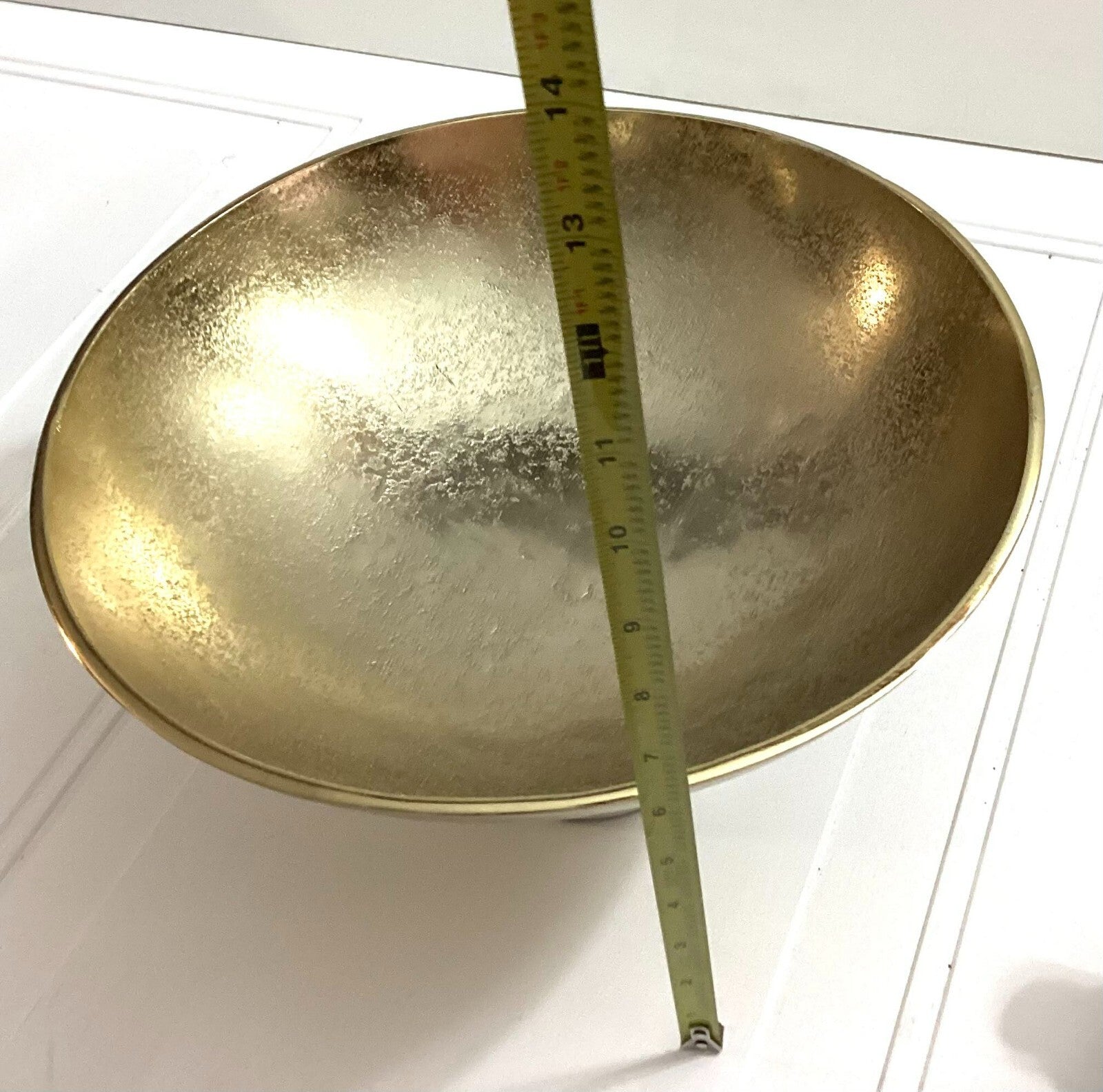 Round Anna Ny Coluna Shaped Golden Fruit Bowl With Marble Foot