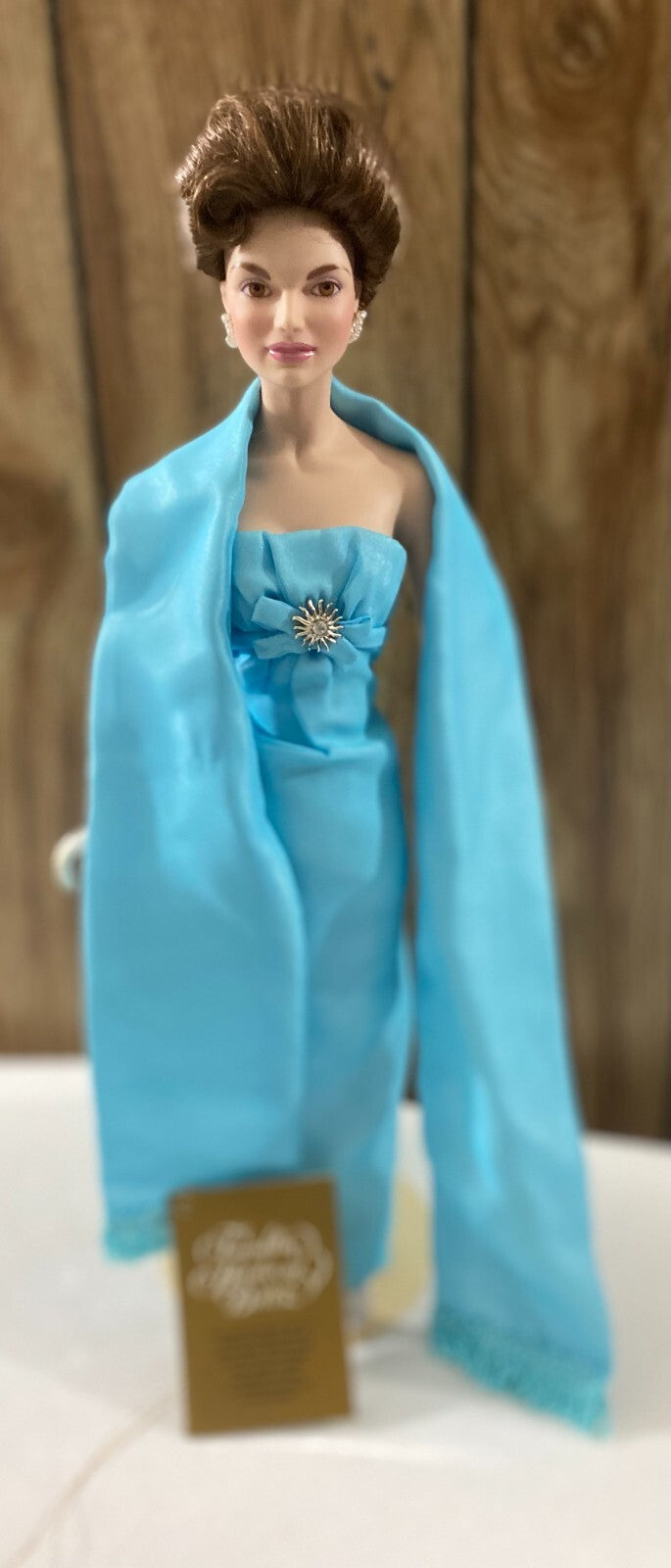 Franklin Heirloom Jacqueline Kennedy Porcelain Blue Dress Doll