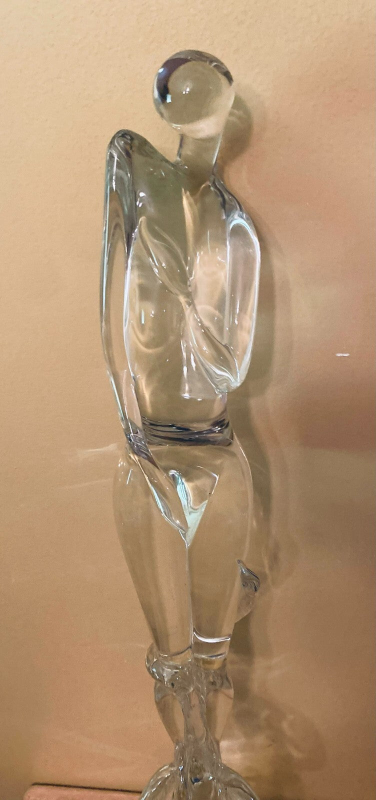 Tall Heavy Murano Glass Sculpture Collectible Display Decoration Girl & Swan