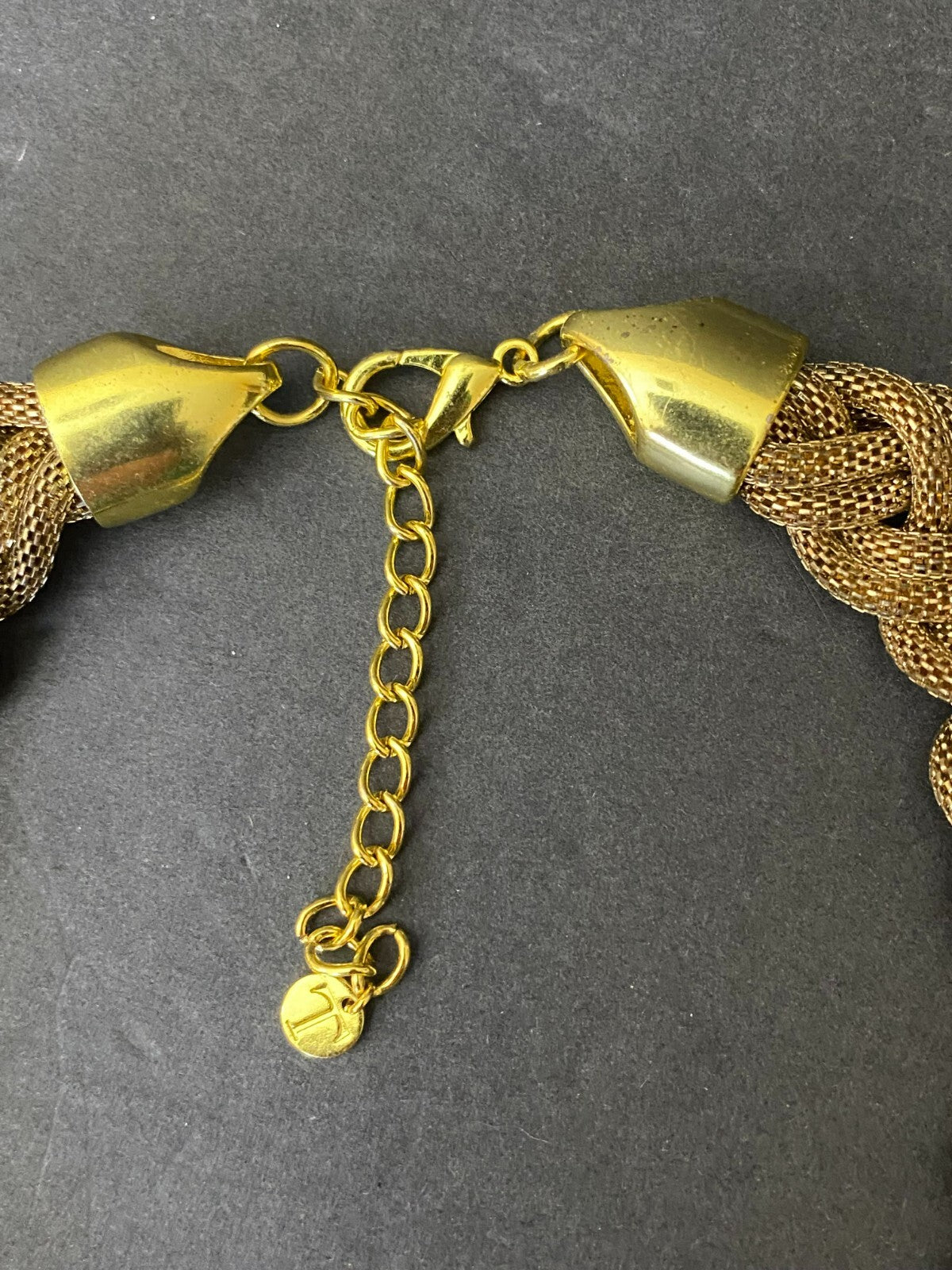 Talbot Womens Golden Chunky Braided Chocker Necklace Size 7.5 Inches